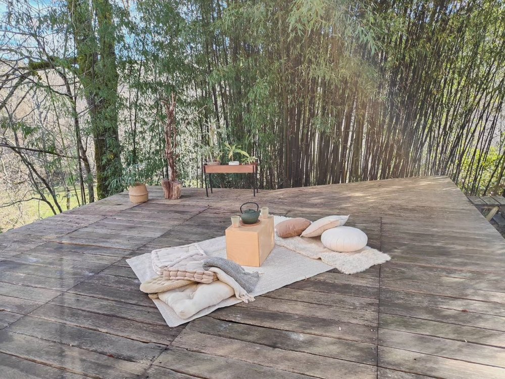 Je vous pr&eacute;sente le cabinet et sa petite particularit&eacute;: son espace ext&eacute;rieur, sur la terrasse &agrave; l'ombre des bambous.

J'ai la chance de vivre dans un lieu intime entour&eacute; de nature, qui encourage vivement &agrave; l'