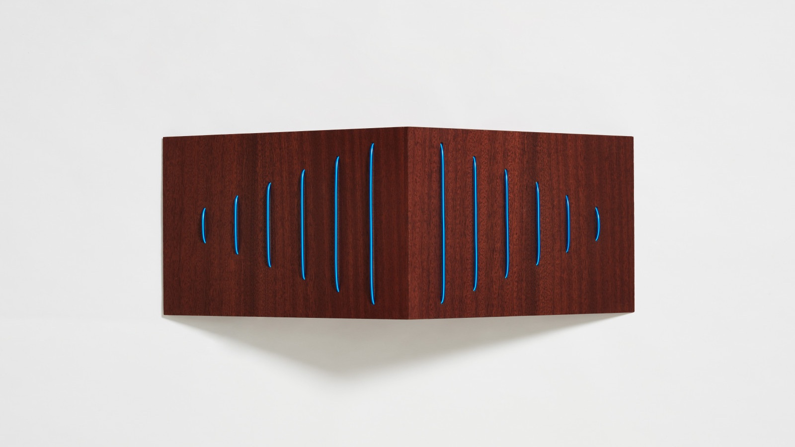 EL.I , Sapele veneered MDF, EL wire and electronic components, 80 × 25 × 6 cm