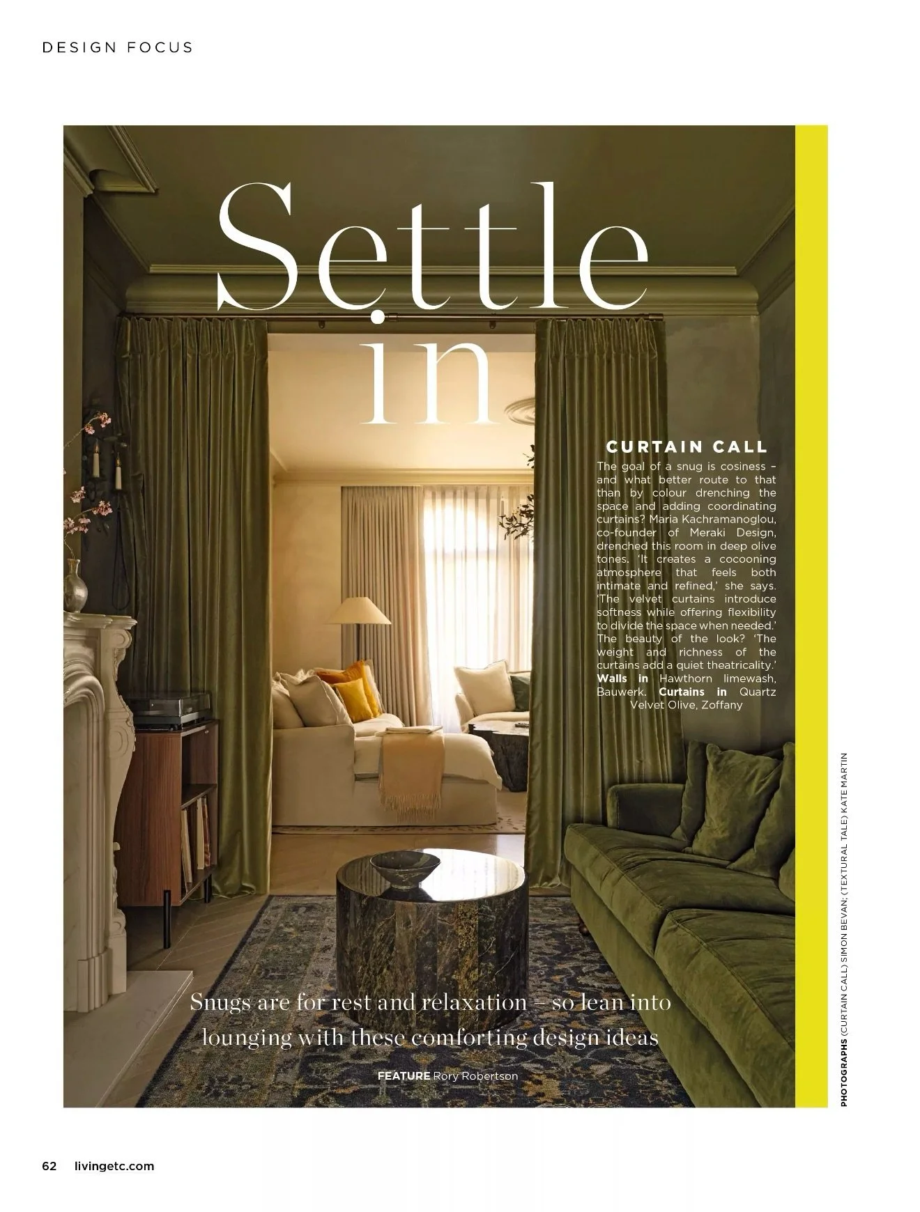 Settle in &ndash; a showcase of enviable snug spaces &ndash; is out now in the new May issue of @livingetcofficial.

We leaned fully into lounging for this feature (a joy, as I&rsquo;m very much in favour of sprawling and lolling) and curated an edit