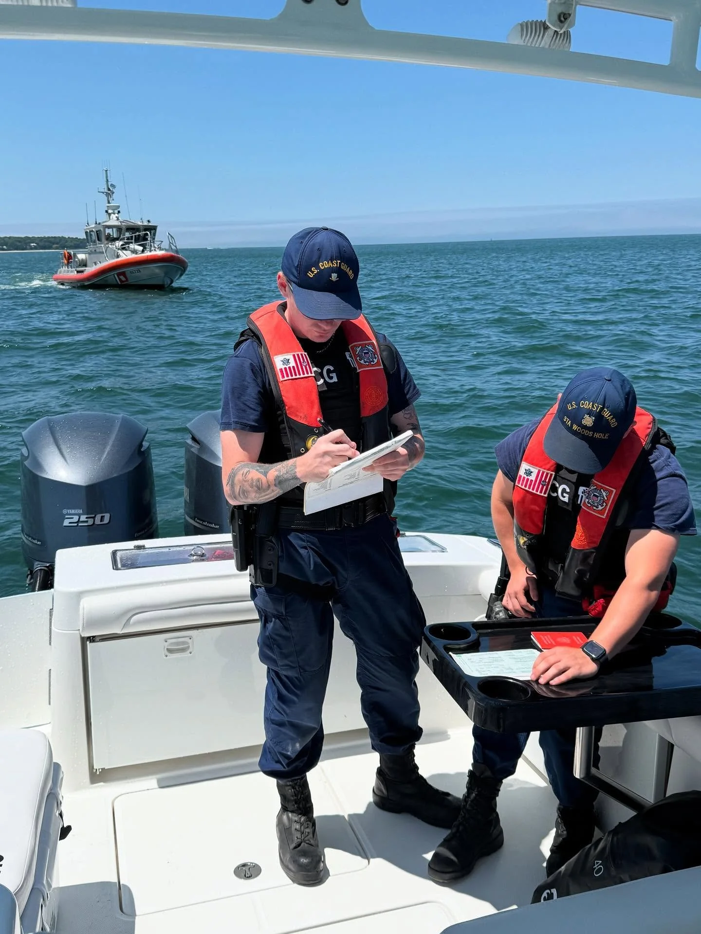 Thank you US Coast Guard station Woods Hole for keeping everyone safe on the water. Capt Eamonn and the Bluebird passed the annual safety inspection with flying colors, of course!