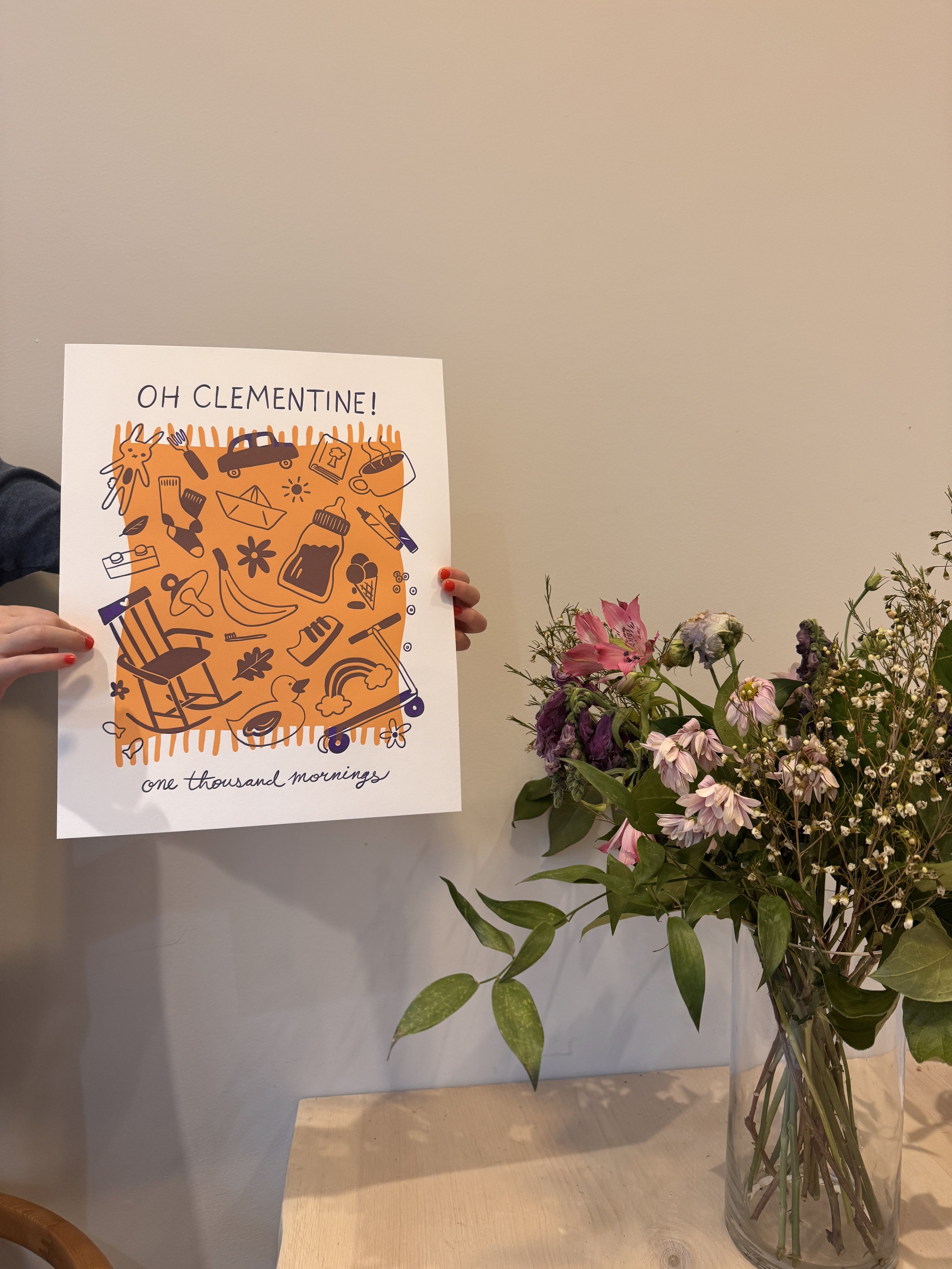 'Collected Memories' Print in Mustard & Purple