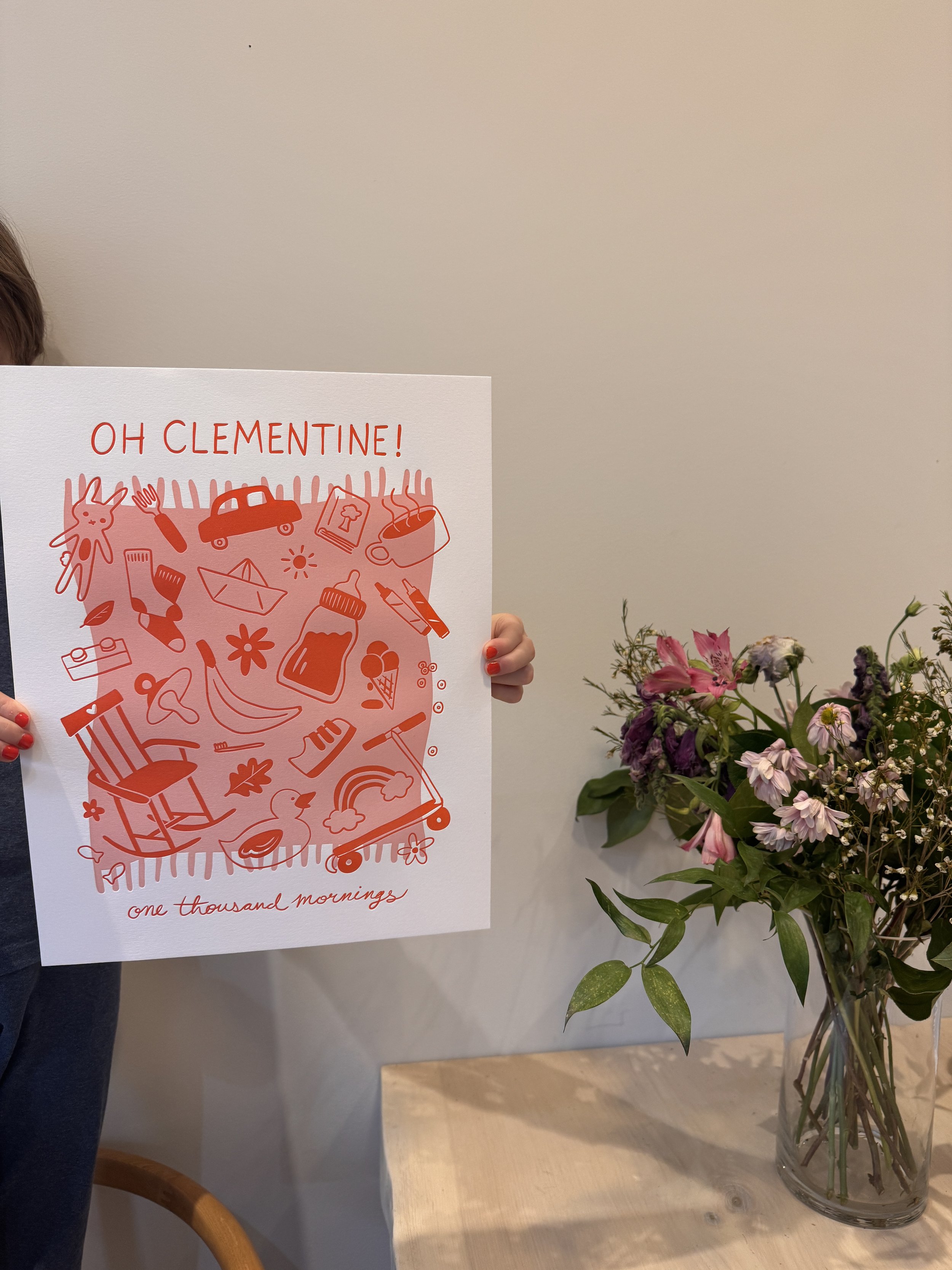 'Collected Memories' Print in Red & Pink