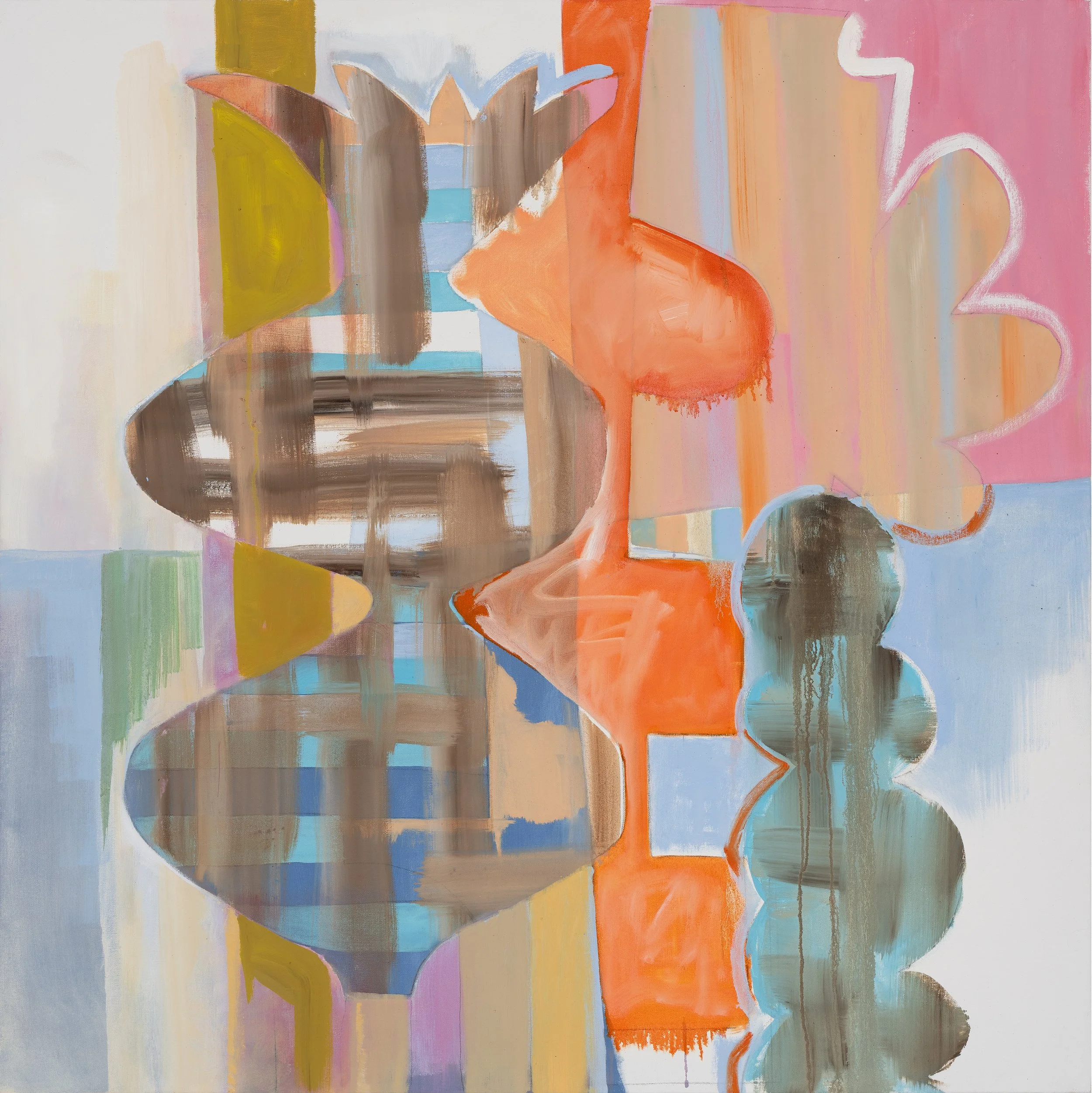   Plaid Form   oil on canvas 40” x 40”, 101.6 cm x101.6 cm 