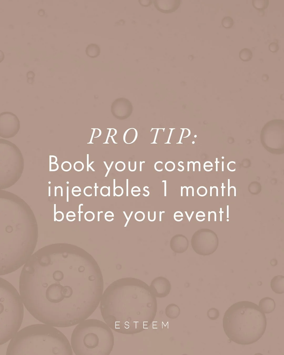 Do you have a wedding, vacation, or other special event coming up? If you're looking for injectable treatments to boost your skin before your big event, book with Esteem, and we will help you achieve your skin goals! But just wait! Injectable treatme
