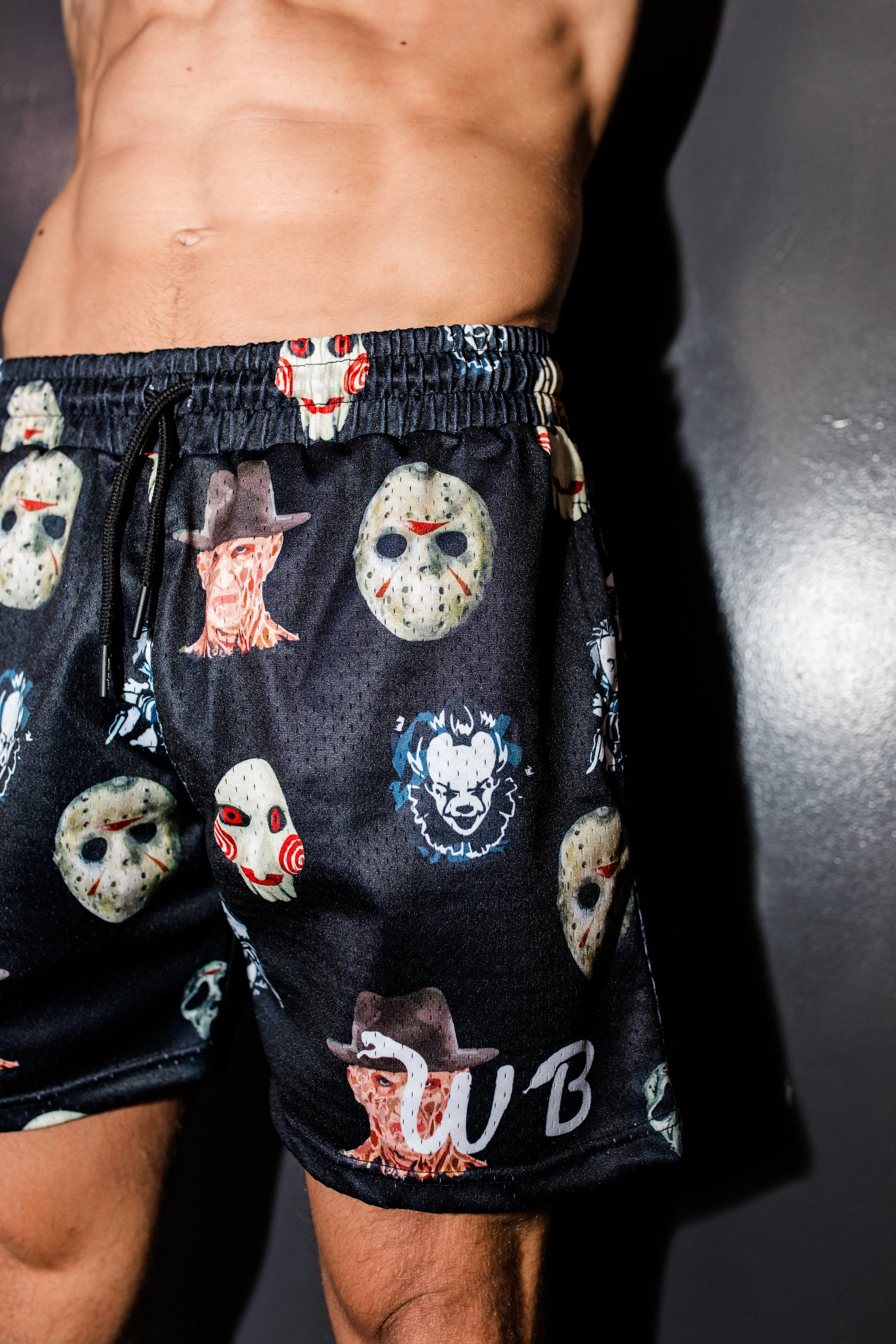 Halloween Horror 5 inch Mesh Shorts