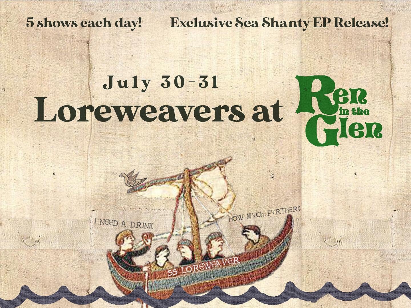 ⚓️🔥Avast, ye scallywags!🔥⚓️ One week from today we will be gracing the stages of Ren in the Glen, and it will be the ONLY place you&rsquo;ll be able to snag a physical copy of our new sea shanty EP, &ldquo;Maiden Voyage&rdquo; before we release it 