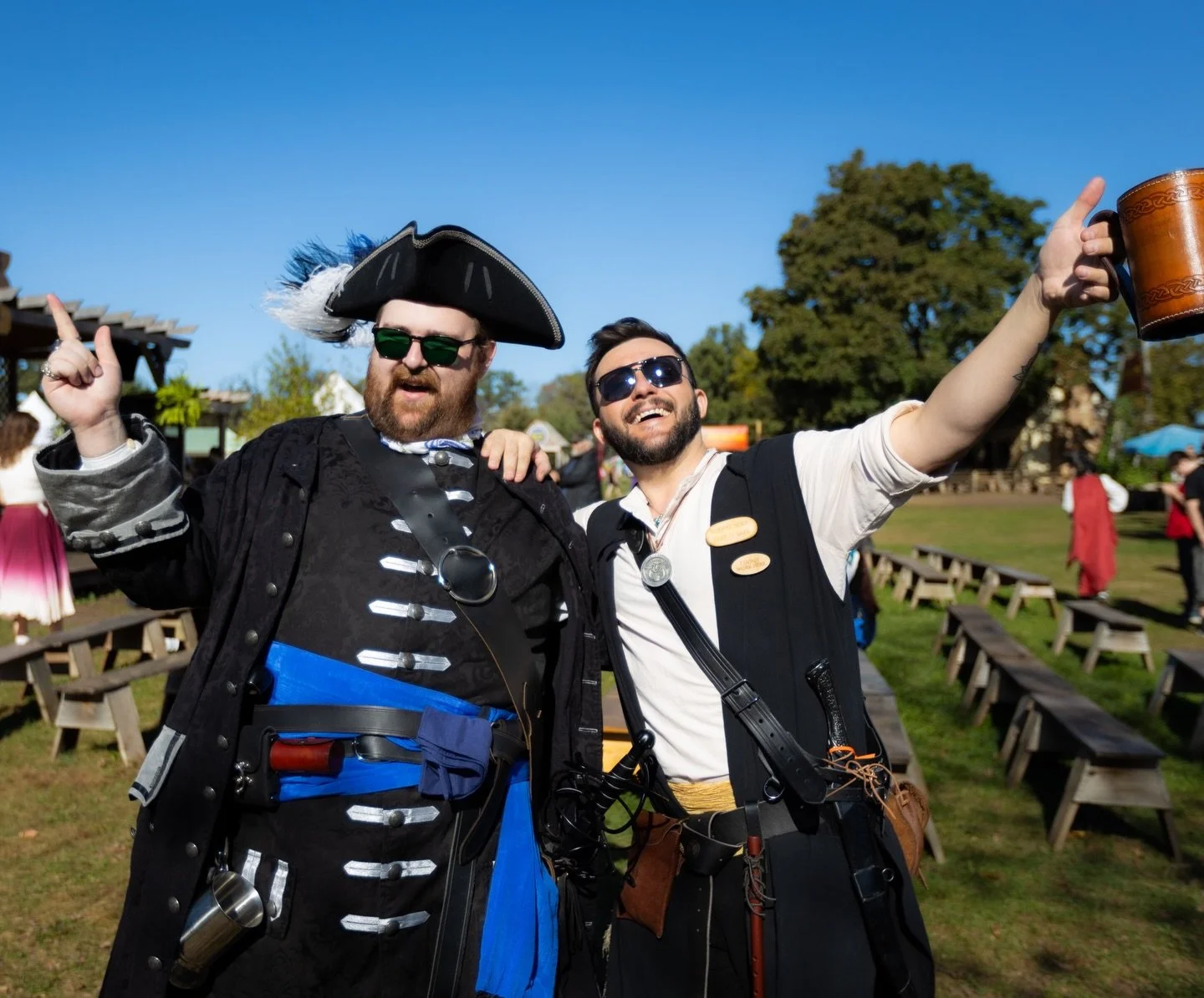 Just a couple of bards excited to be heading to @renfaireatsleepyhollow this weekend! We have some exciting things planned and are ready to bring the party! Don&rsquo;t be shy, come say hi - we can&rsquo;t wait to see you. Huzzah! 🔥⚔️🍻
.
.
.
#renfe