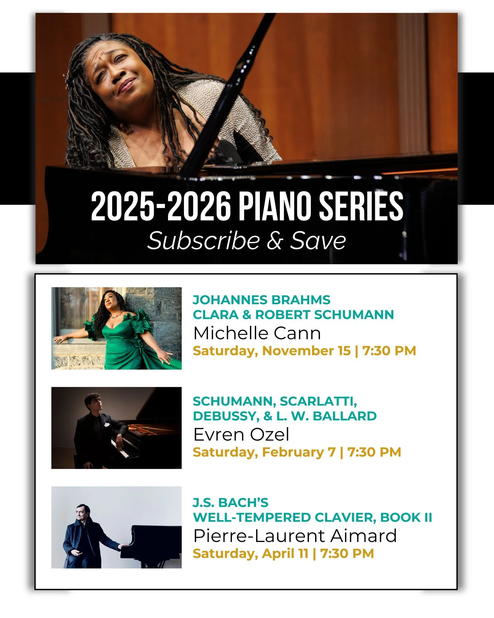3 virtuosic pianists &ndash; 3 moving concerts &ndash; 3 chances to save

Become a Piano Series subscriber today and save 20% on tickets
To learn more, visit our website &ndash; cmdetroit.org/subscribe 

Learn about our Piano Series artists:
cmdetroi