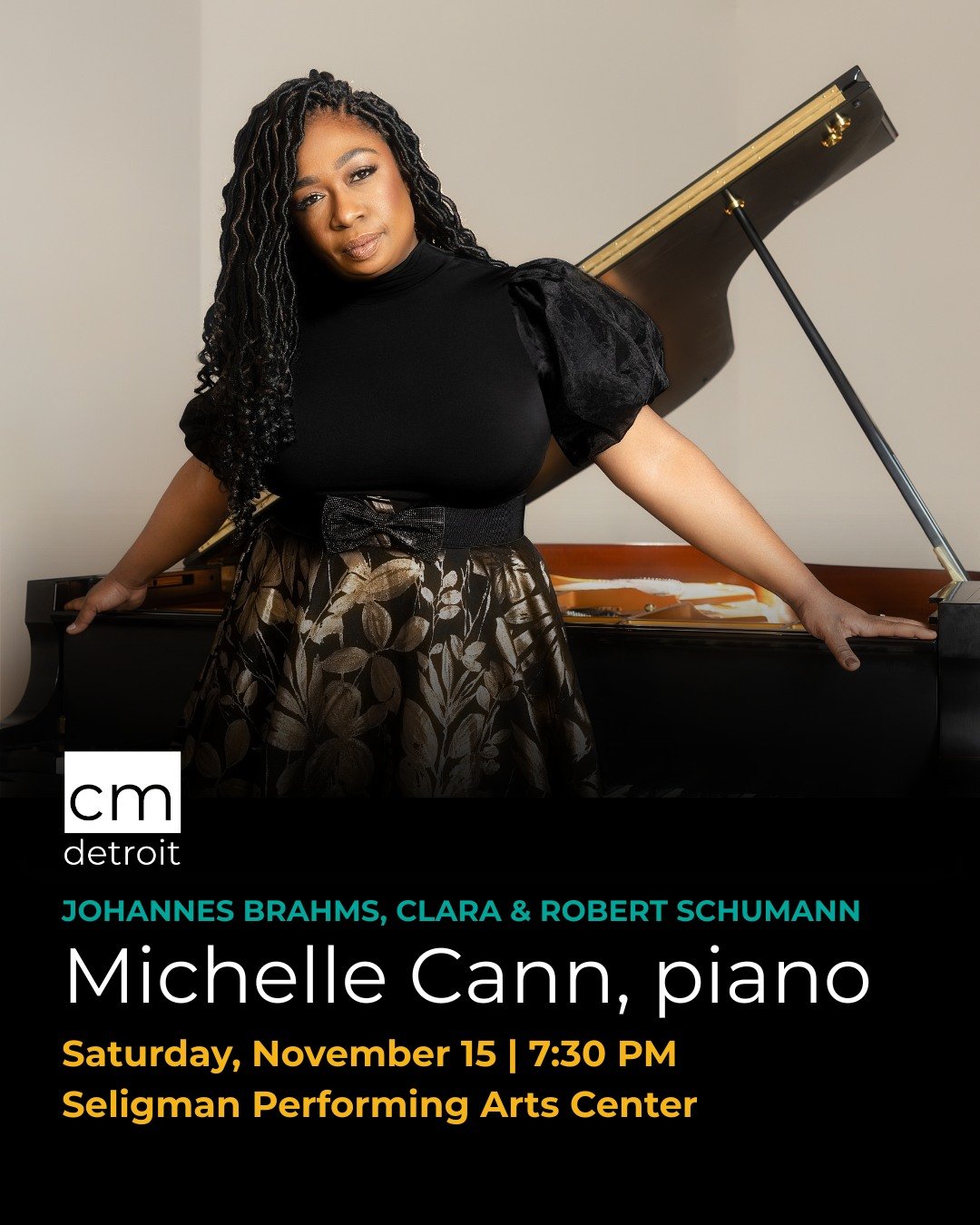 Only one more day until we welcome renowned pianist Michelle Cann back to the CMDetroit stage!

Lauded as &ldquo;exquisite&rdquo; by The Philadelphia Inquirer and &ldquo;a pianist of sterling artistry&rdquo; by Gramophone, Michelle Cann is one of the