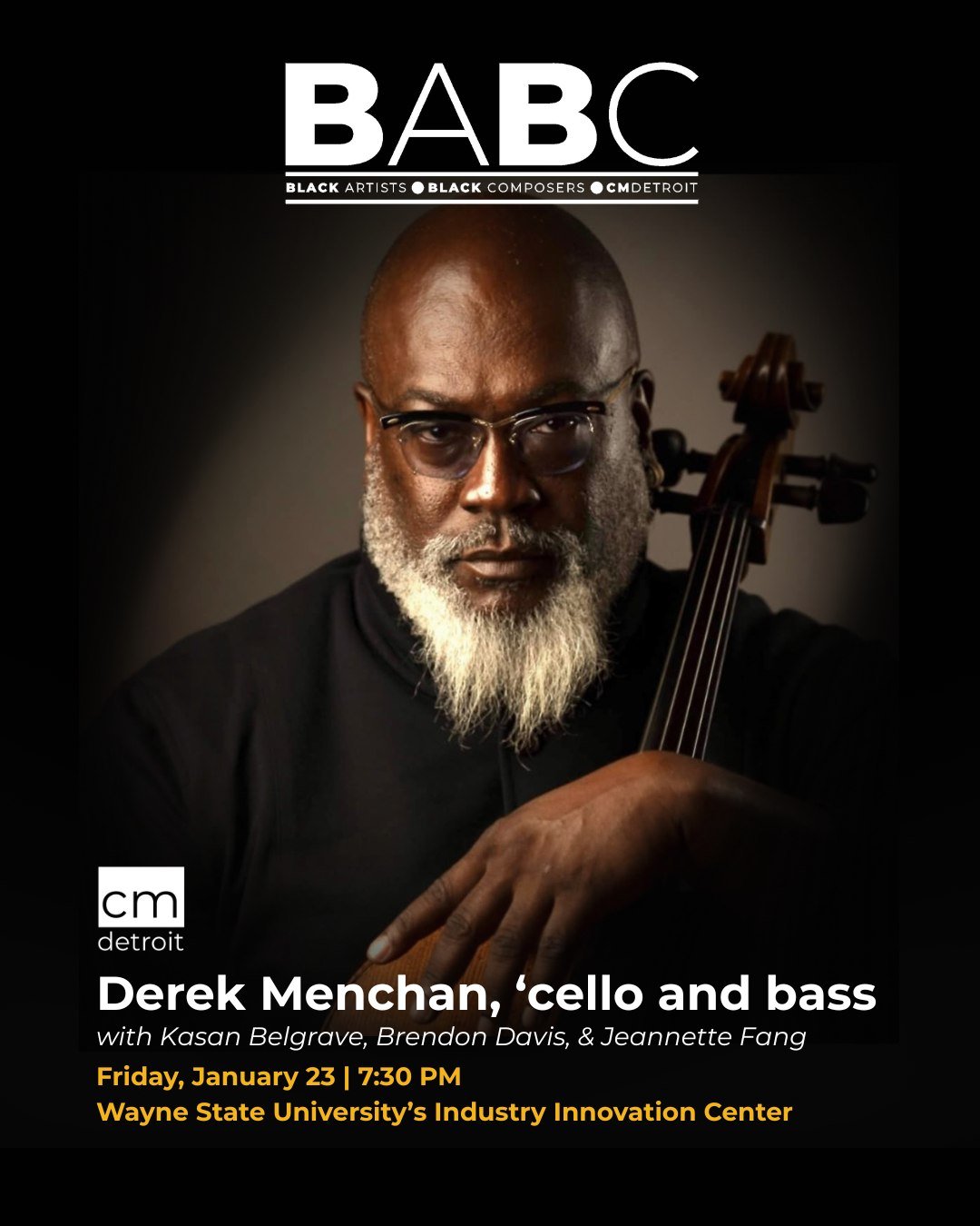 Mark your calendars for January 23rd &ndash; Derek Menchan makes his CMDetroit debut!

Cellist Derek Menchan was trained in his native Florida and at the Manhattan School.  There he earned a Master&rsquo;s degree with Olga Rostropovich and was awarde