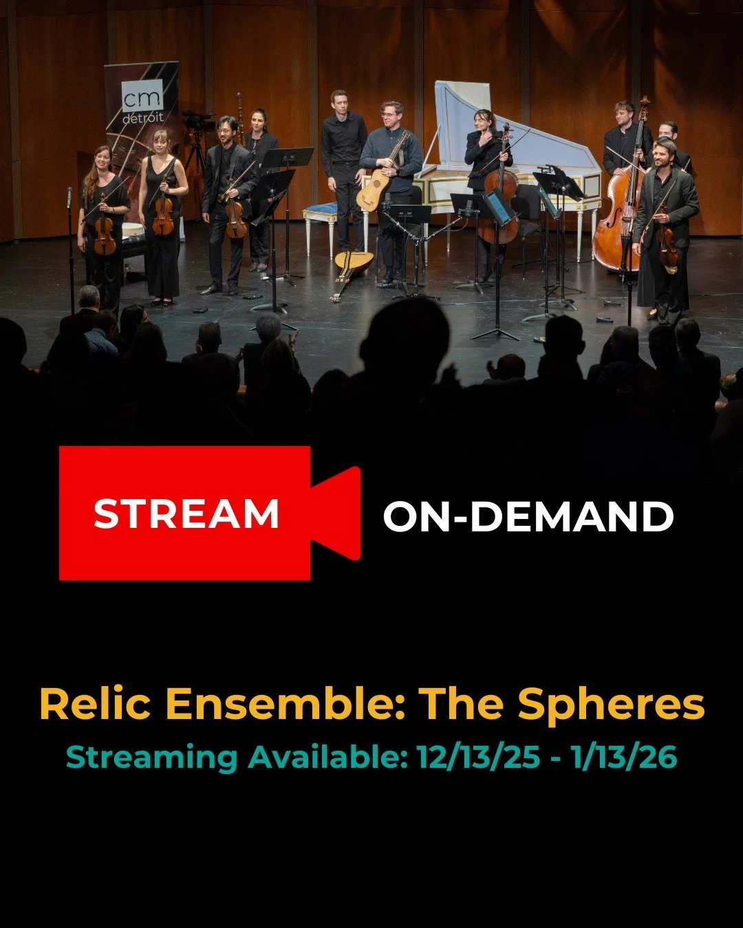 Share the gift of chamber music this holiday season and enjoy Chamber Music Detroit with your friends and family from the comfort of your home! Relic Ensemble's Holiday Baroque concert will be available until January 13th &ndash; tickets are just $15