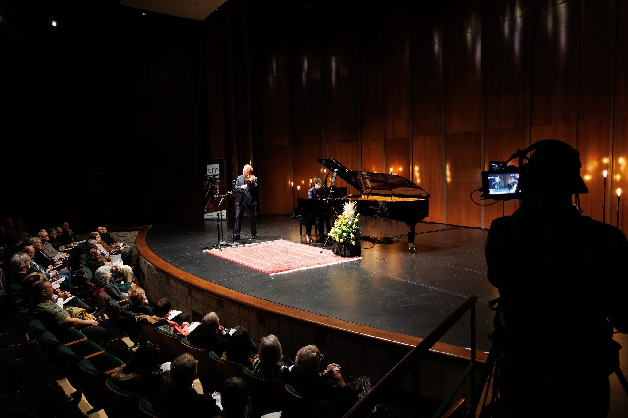 CameraMusic is a unique program provided by Chamber Music Detroit that was developed during the COVID-19 pandemic. This webcasting platform emerged quickly as a national leader in keeping chamber music listeners connected and otherwise-idled artists 