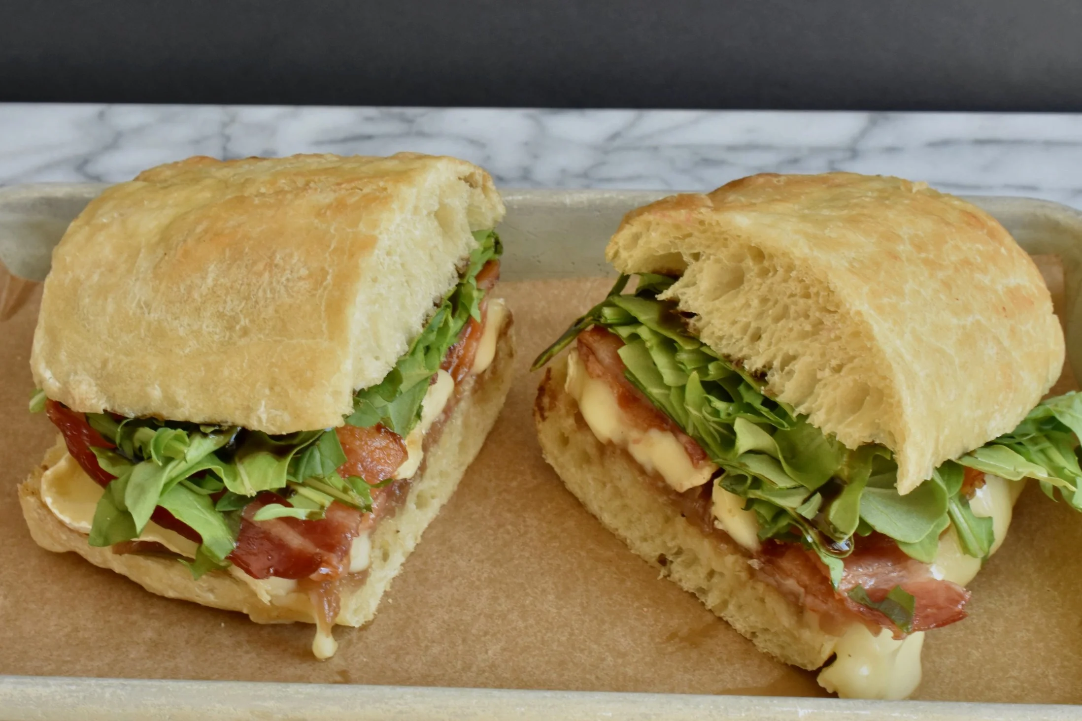 Brie, Bacon, Onion Jam & Arugula