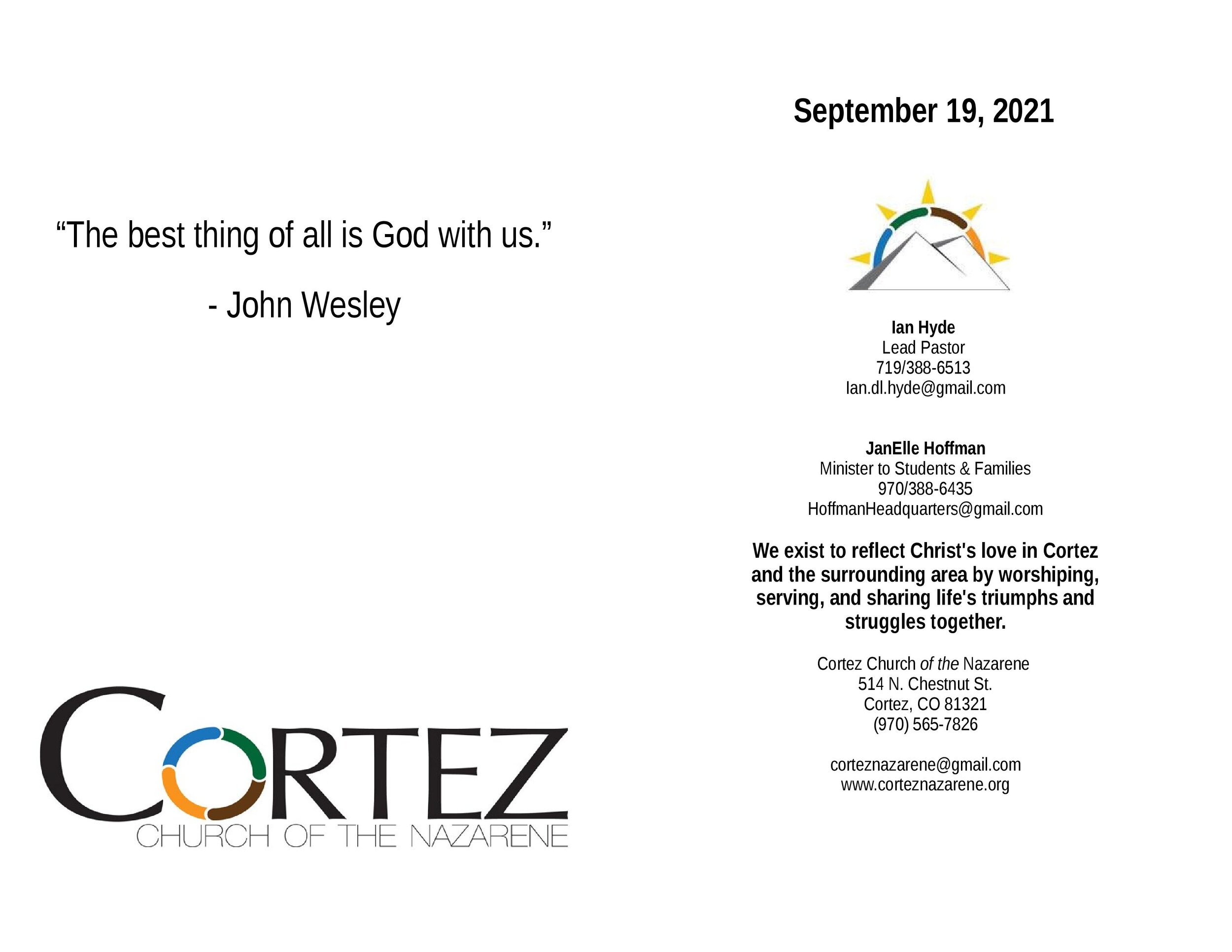 Cortez Nazarene Church 20210919 "Psalms of Lament How to Pray