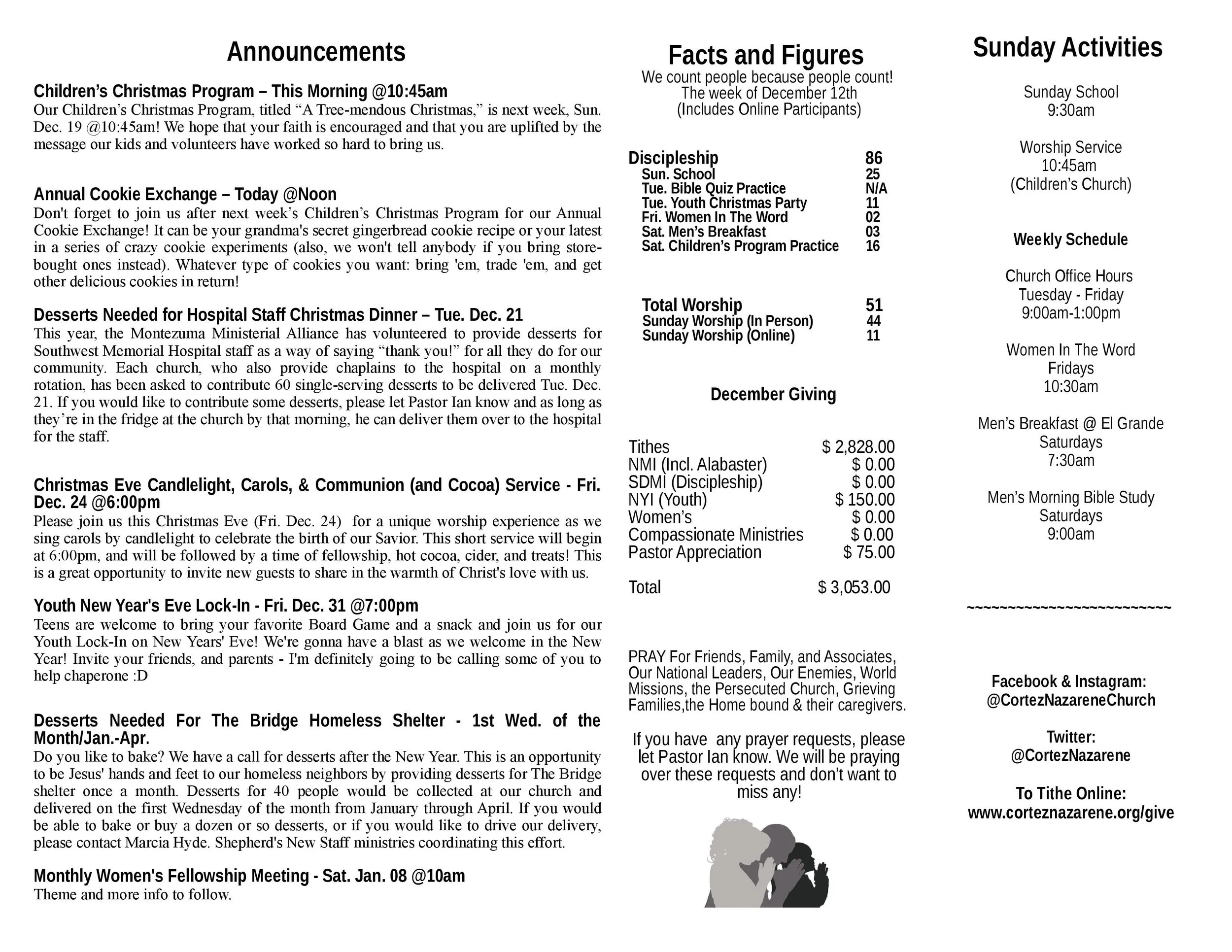 Cortez Nazarene Church 20211219 "A TreeMendous Christmas" Children