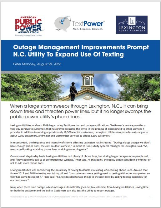 Lexington Utilities, NC  Article