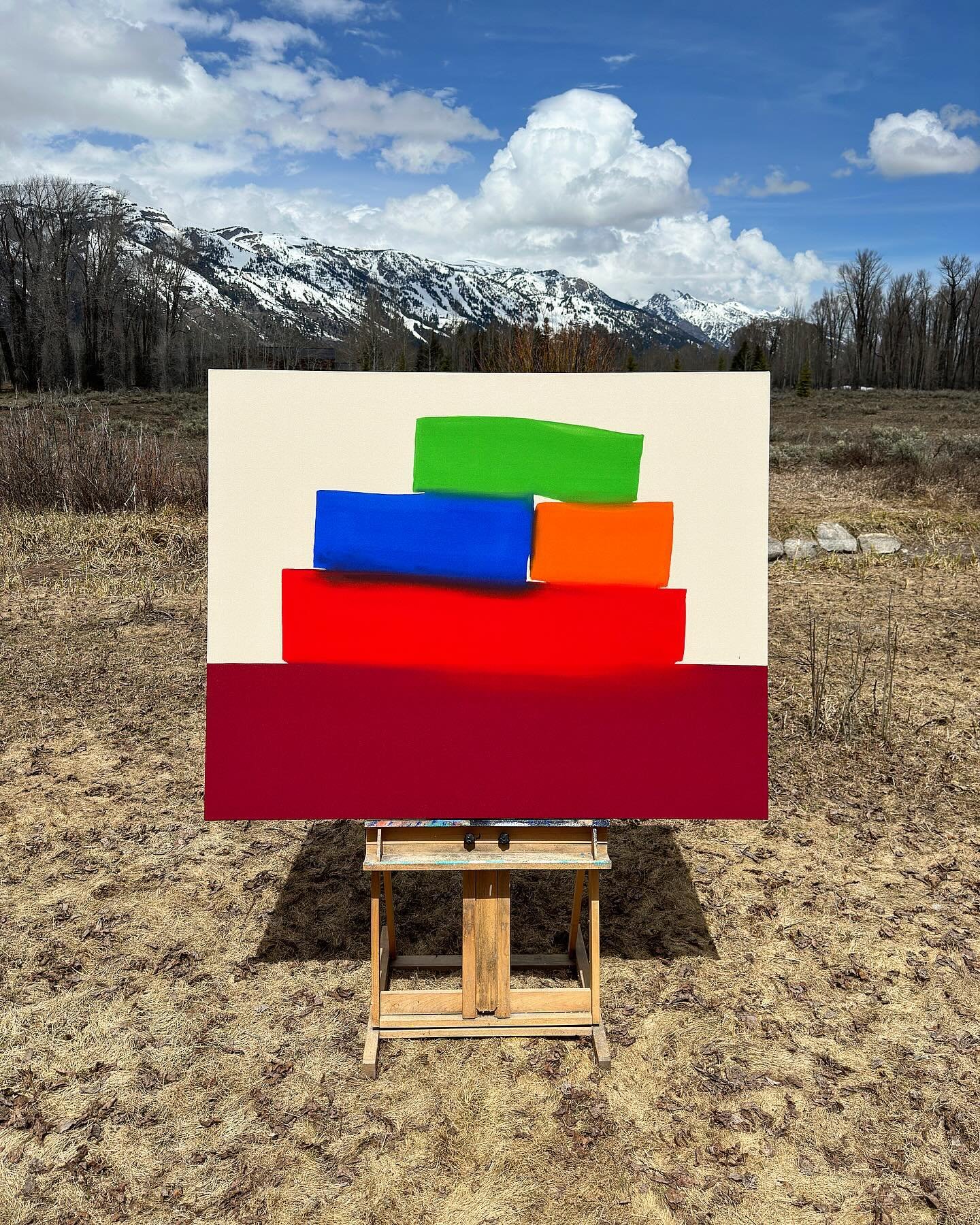 The snow in the valley has melted after a lengthy winter in Jackson Hole. The trees and plants are starting to stir from their slumber. Signs of life are beginning to appear. So, I woke my easel from hibernation and cajoled it out of the studio into 