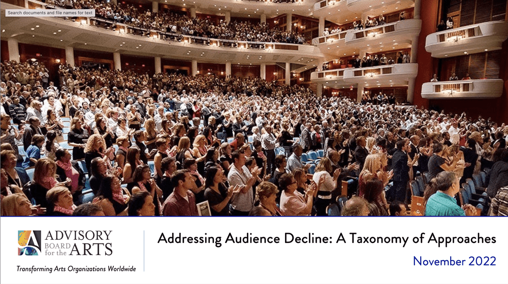 Addressing Audience Decline — Advisory Board for the Arts