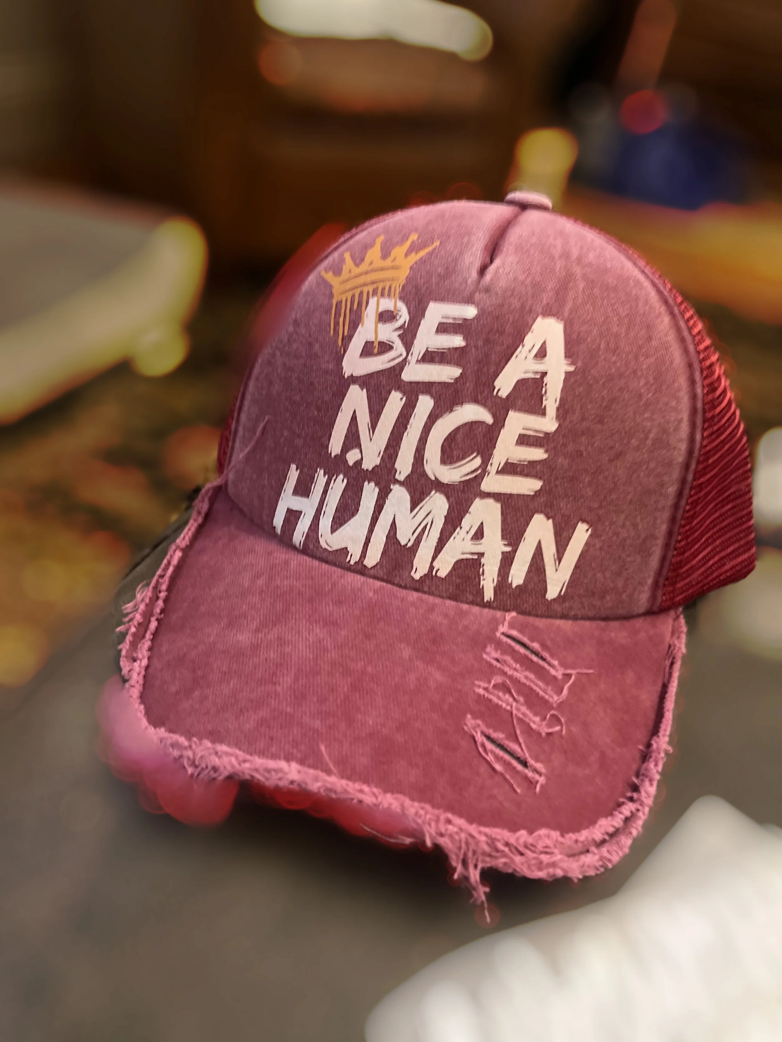 Distressed Baseball hats/available in five colors