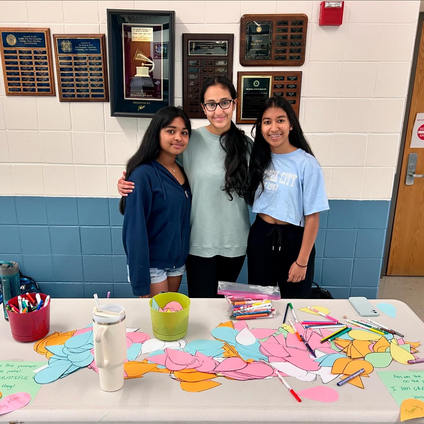 Seeing some great advocacy work spreading positive messages around school lately! The Shanti Club has been leading gratitude activities for Mental Health Awareness Month, plus the No Place for Hate art is prominently displayed in the main hall for al