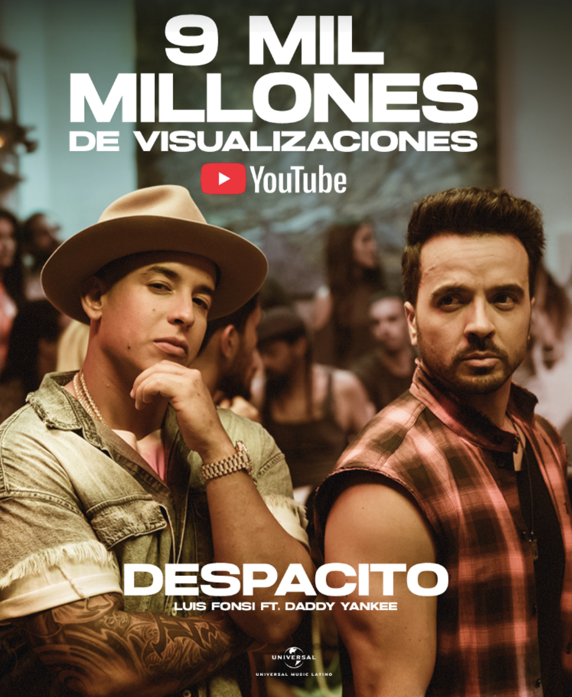“DESPACITO” DE LUIS FONSI Y DADDY YANKEE SUPERA LOS 9,000 MILLONES DE VISUALIZACIONES, REAFIRMANDO SU LUGAR COMO UNO DE LOS MAYORES FENÓMENOS GLOBALES DE LA MÚSICA" 