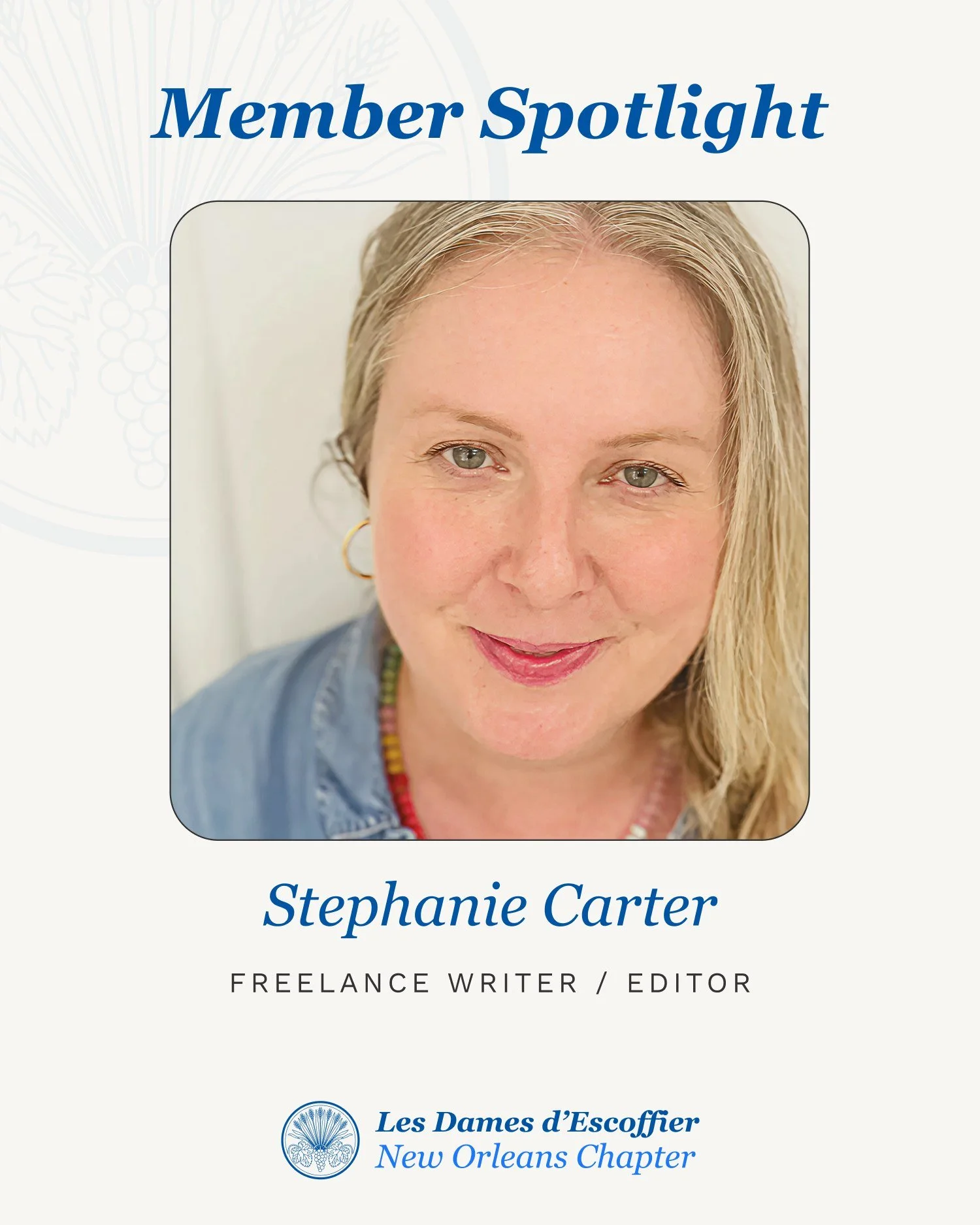 When Stephanie applied for (and won) the @lesdamesintl Legacy Award in journalism in 2016, she assumed New Orleans had its own chapter. 
 
&ldquo;I always thought it was a secretive organization that I had just not been invited to join, but then I fo