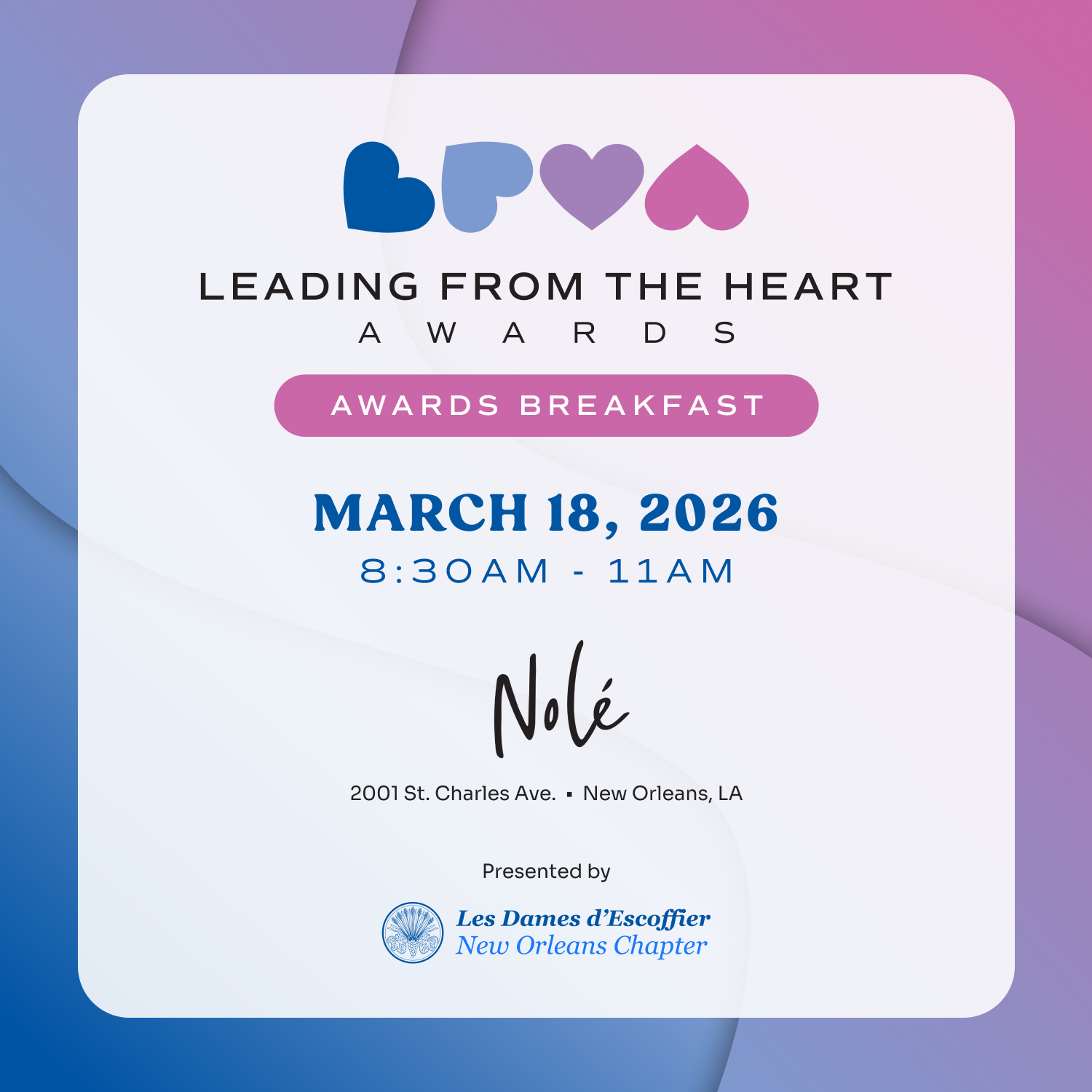2026 Leading from the Heart Awards Breakfast 
