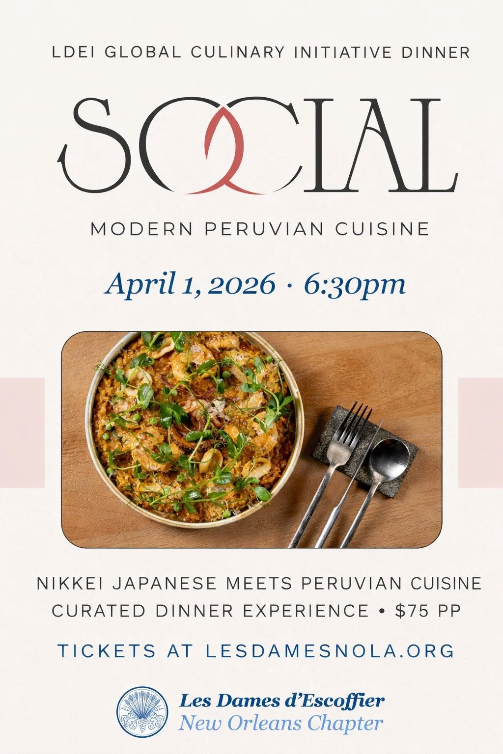 ✨ This is NOT your typical night out. ✨

MEMBERS:Join us for an unforgettable Global Culinary Dinner at Social to discover Nikkei cuisine. 

Get ready to explore a cuisine that&rsquo;s rare even in New Orleans &mdash; a bold fusion where Japanese tec