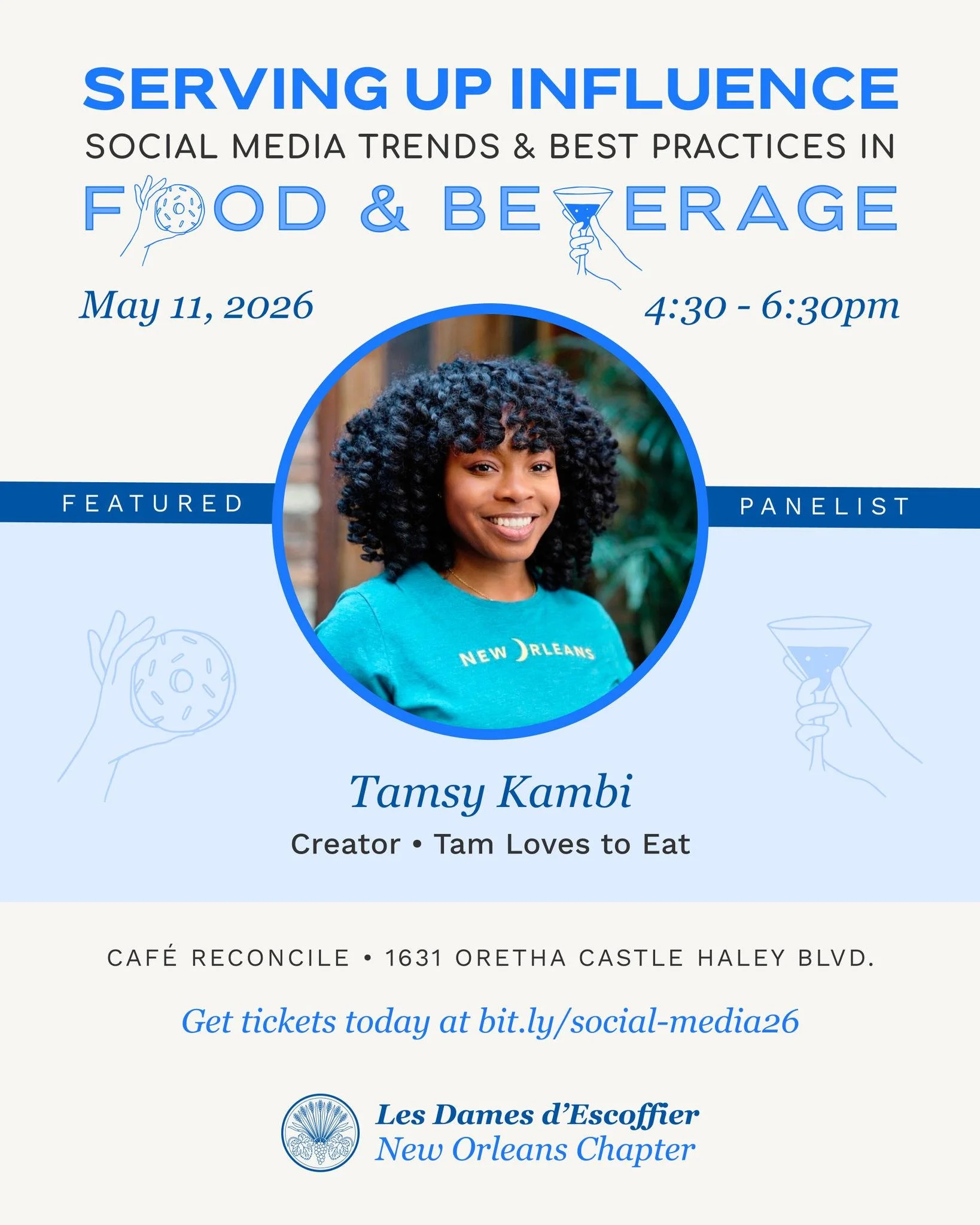 Serving Up Social panelist Tamsy Kambi of @tamlovestoeat is a registered nurse and cultural storyteller who has built a respected digital platform highlighting New Orleans&rsquo; cuisine, neighborhoods, and community. Recognized nationally in outlets