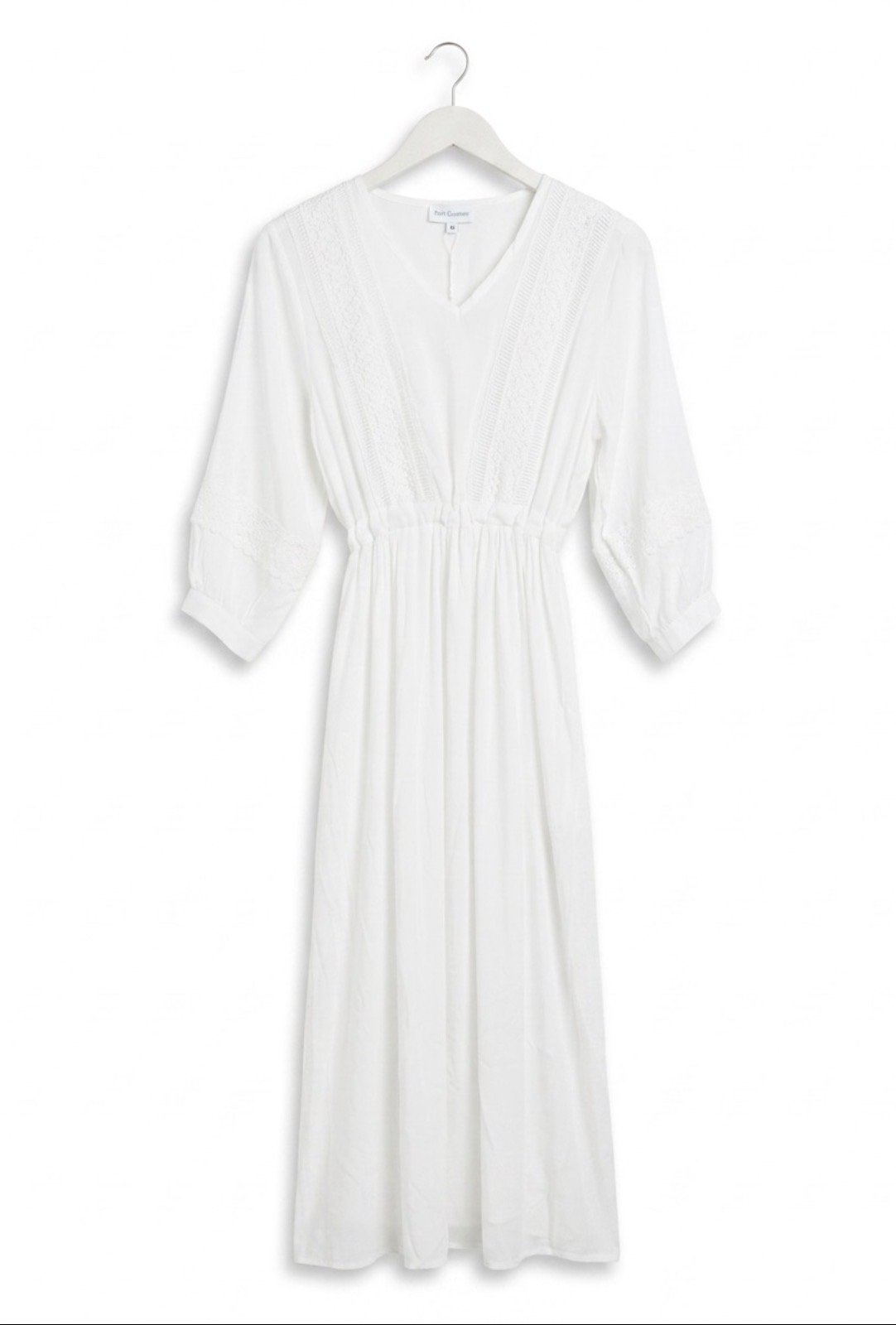 White V-neck midi dress
