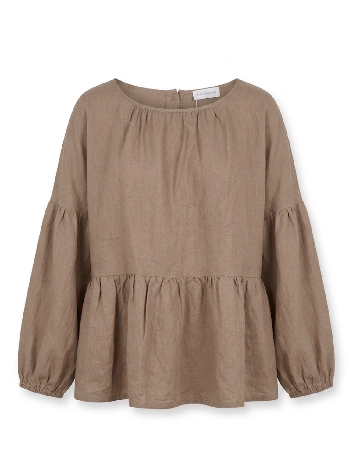Linen blend peplum top
