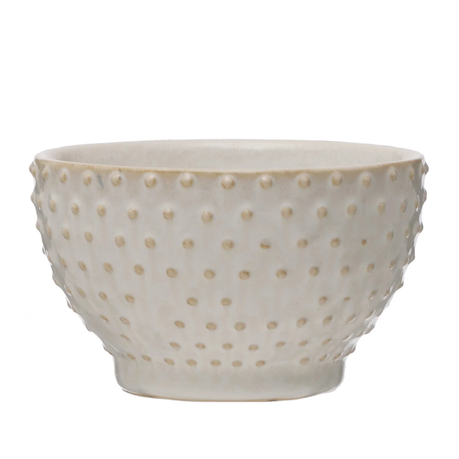 Embossed Stoneware Hobnail Bowl