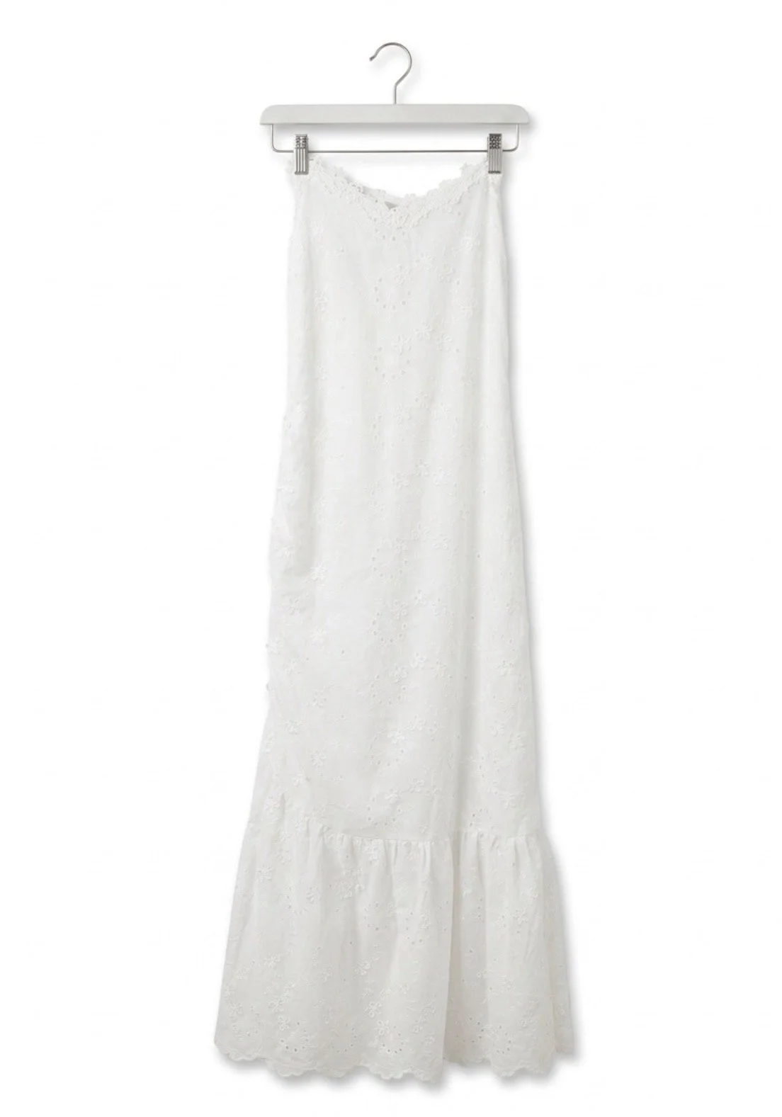 White strapless maxi dress