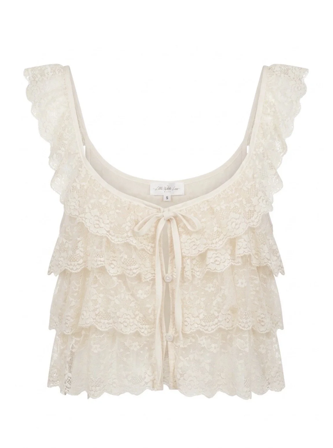 Lace ruffle crop top