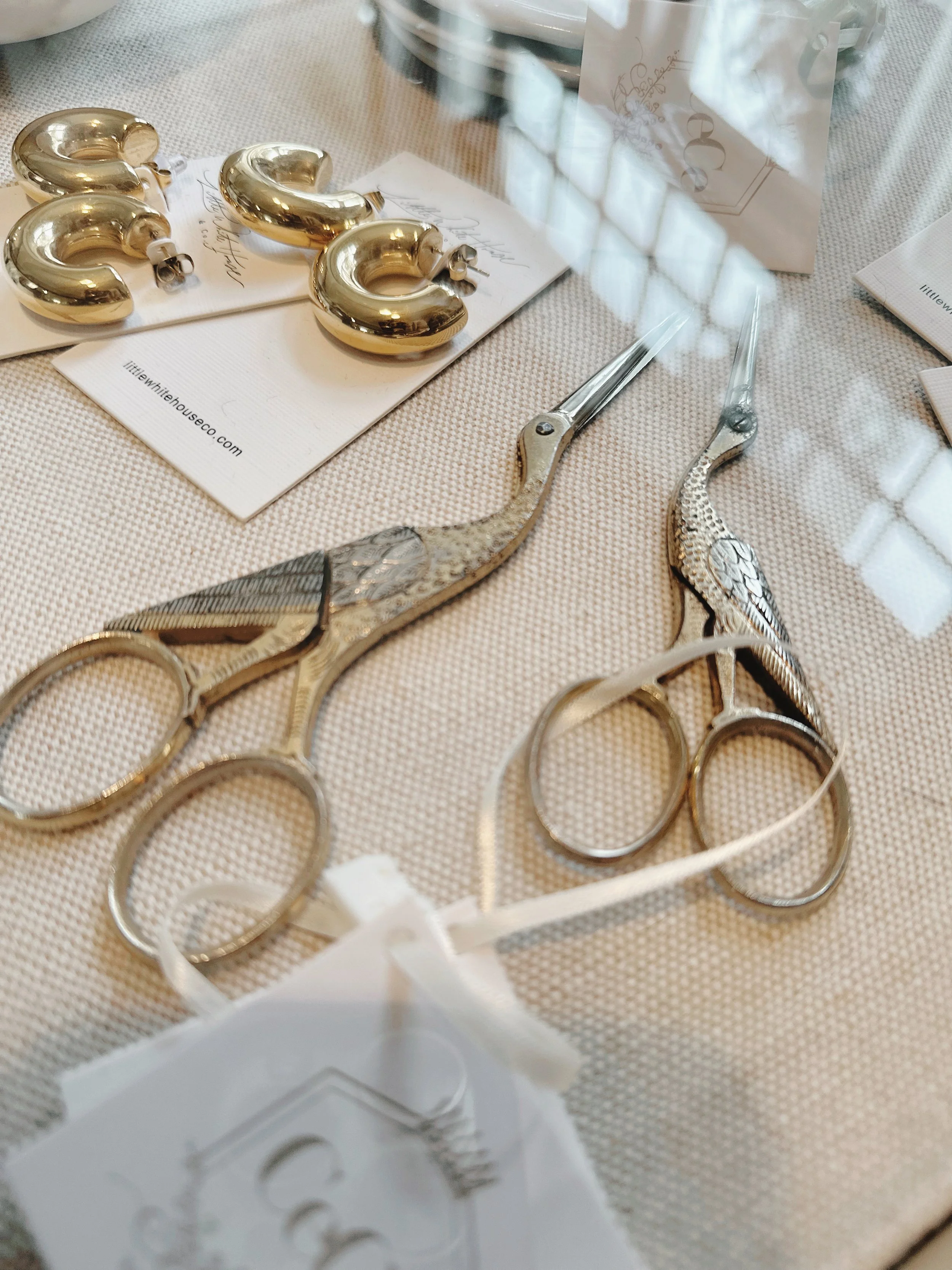 Vintage Stork Embroidery Scissors