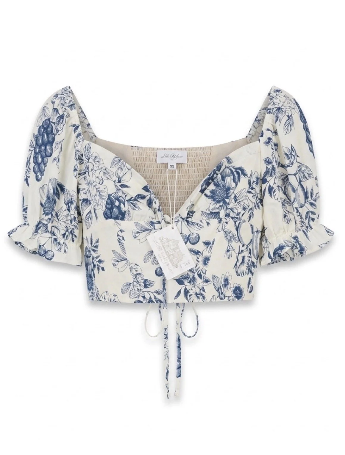 Toile floral crop top