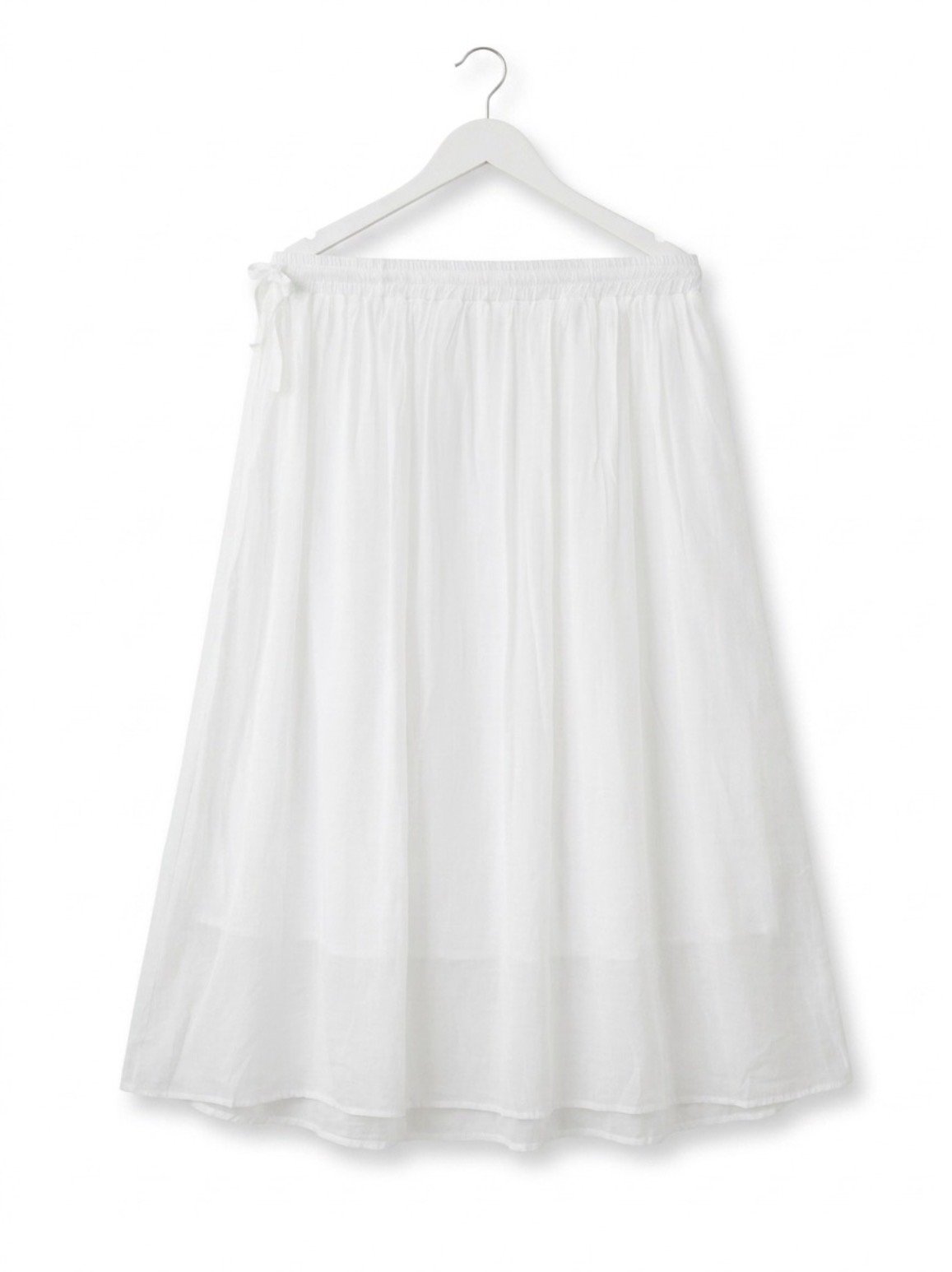 White pleated midi skirt