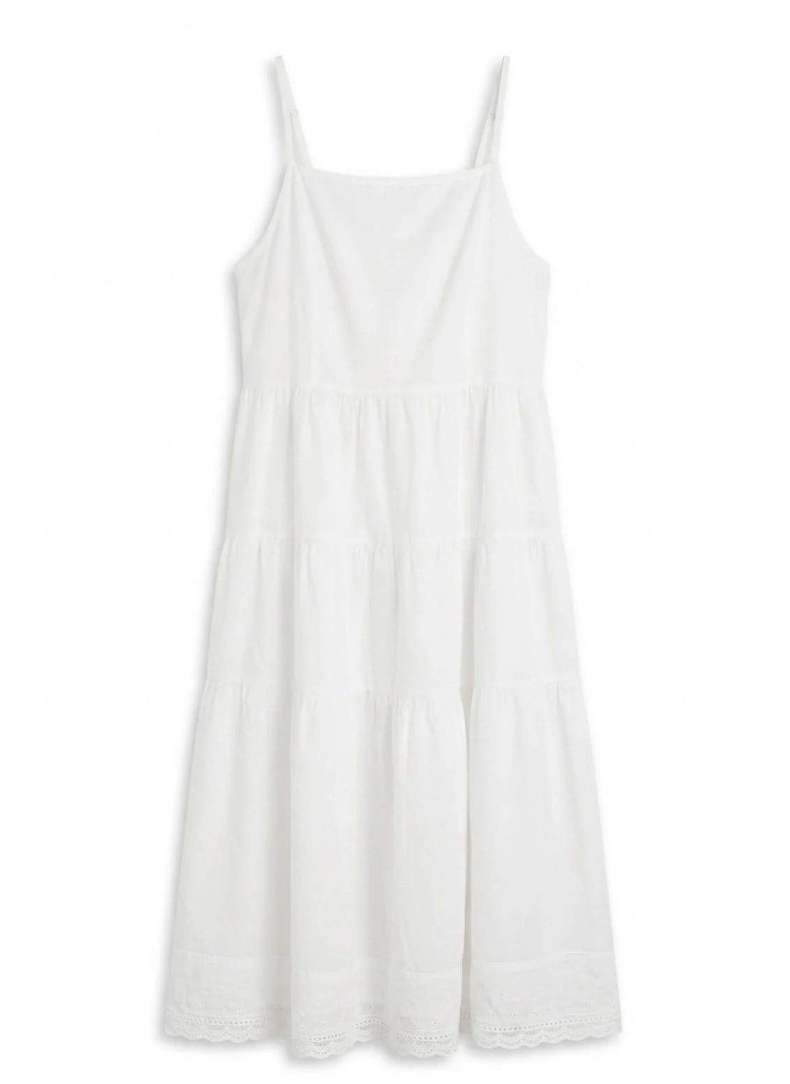 White spaghetti strap midi dress