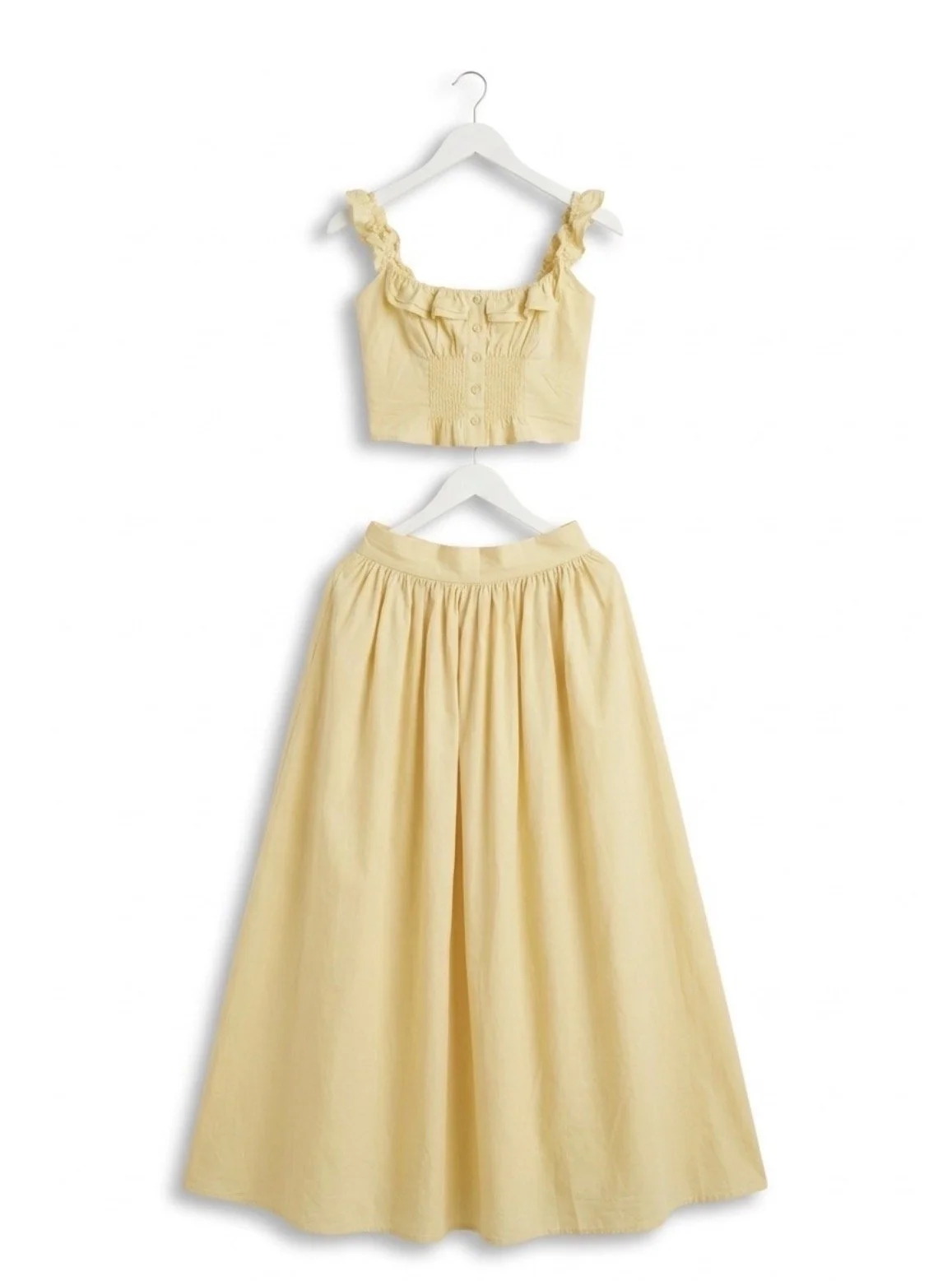 Two-piece yellow skirt set