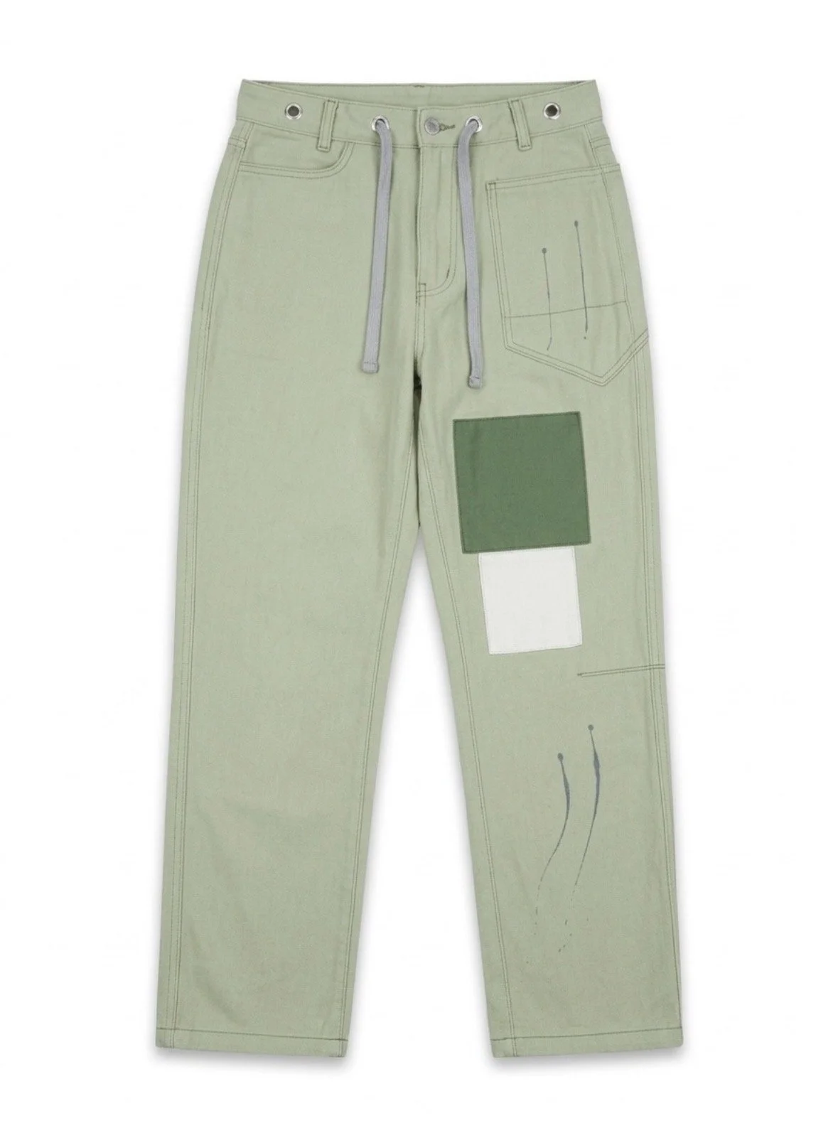 Distressed denim jeans
