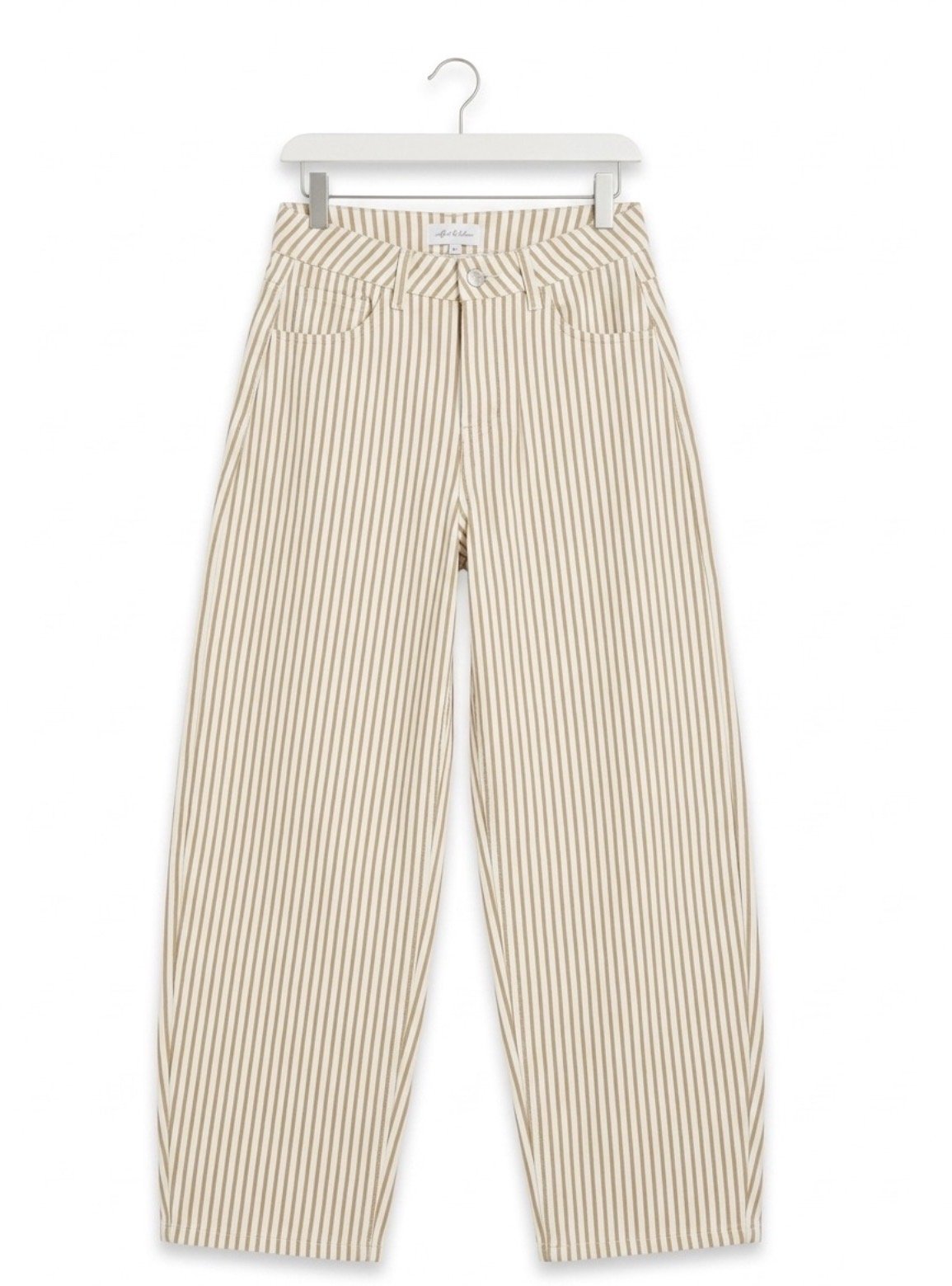 Striped high-waisted trousers