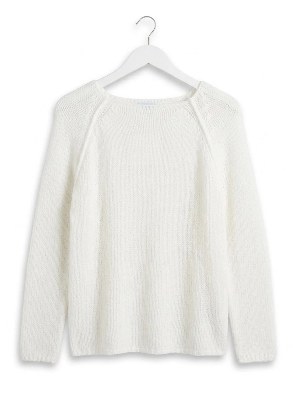 Knit white long-sleeve sweater