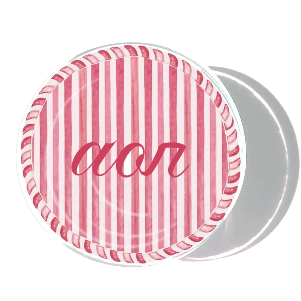 Alpha Omicron Pi Striped Coaster