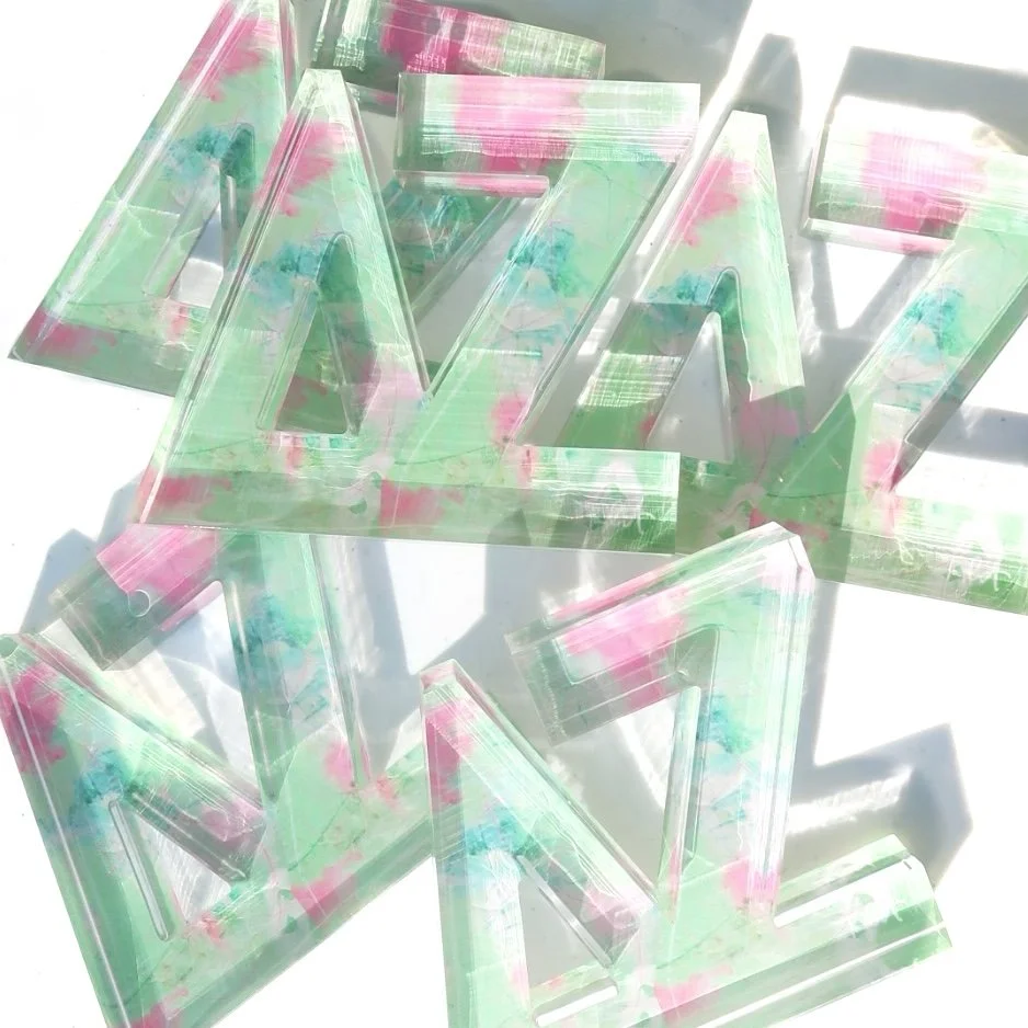 Delta Zeta Acrylic Letter Block