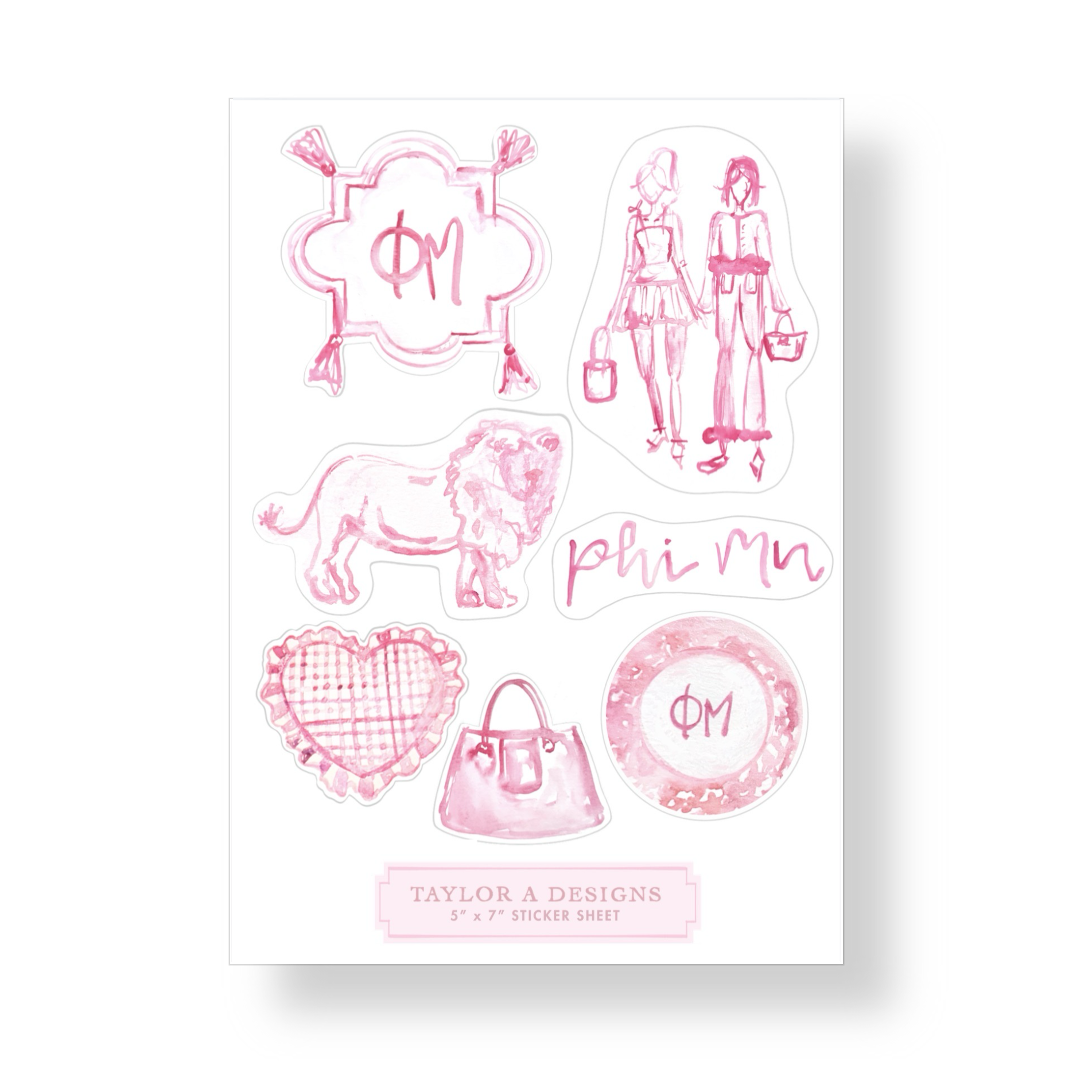 Phi Mu Sticker Sheet