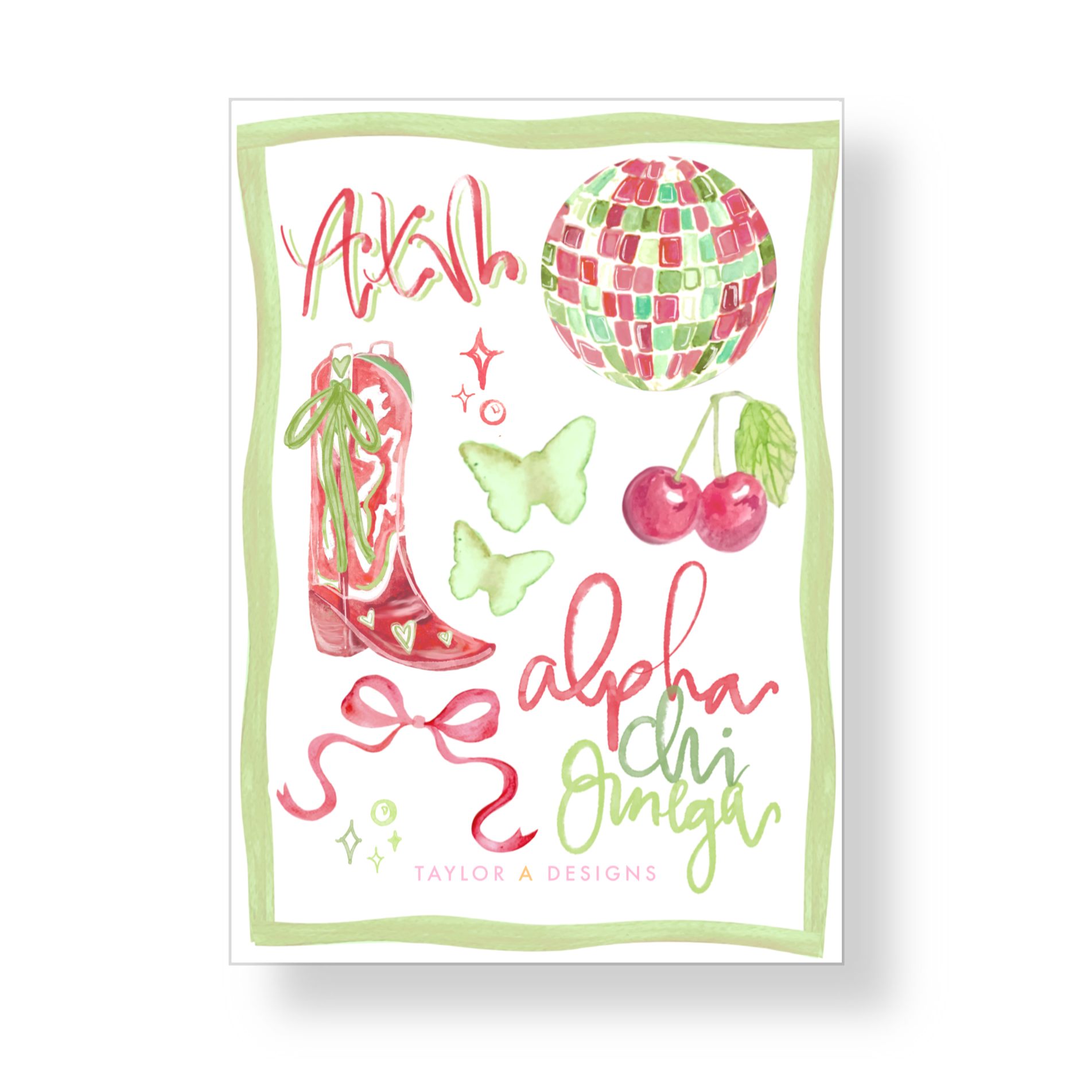 Alpha Chi Omega Sticker Sheet