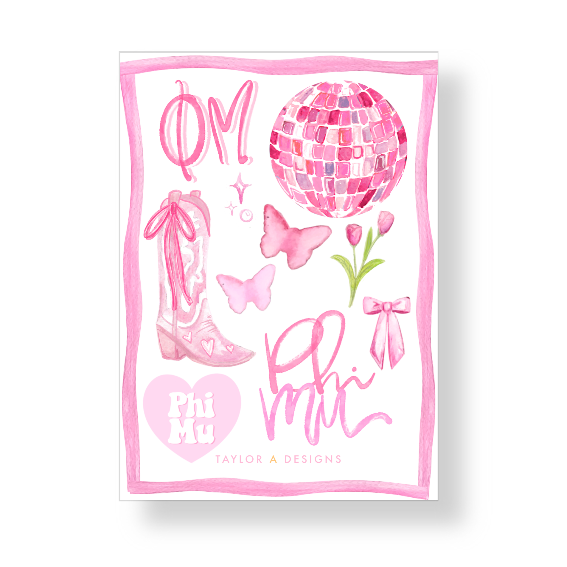 Phi Mu Sticker Sheet