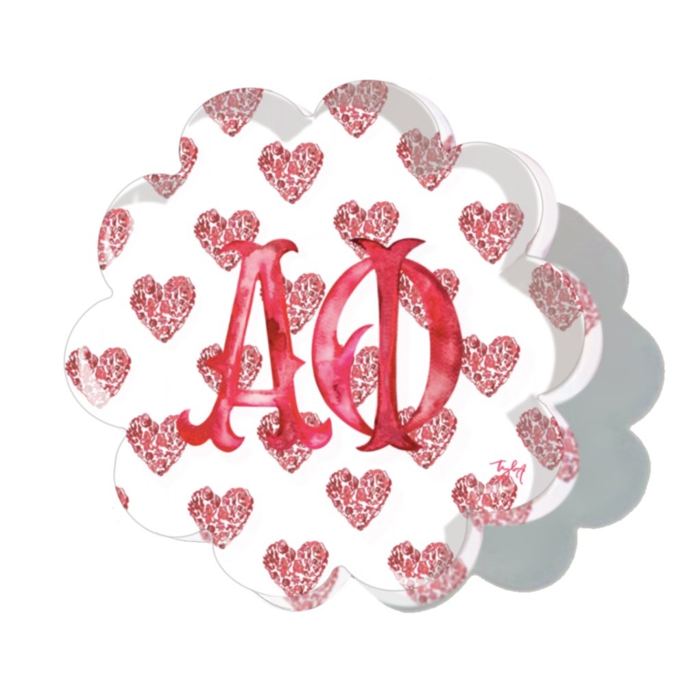 Alpha Phi Heart Coaster