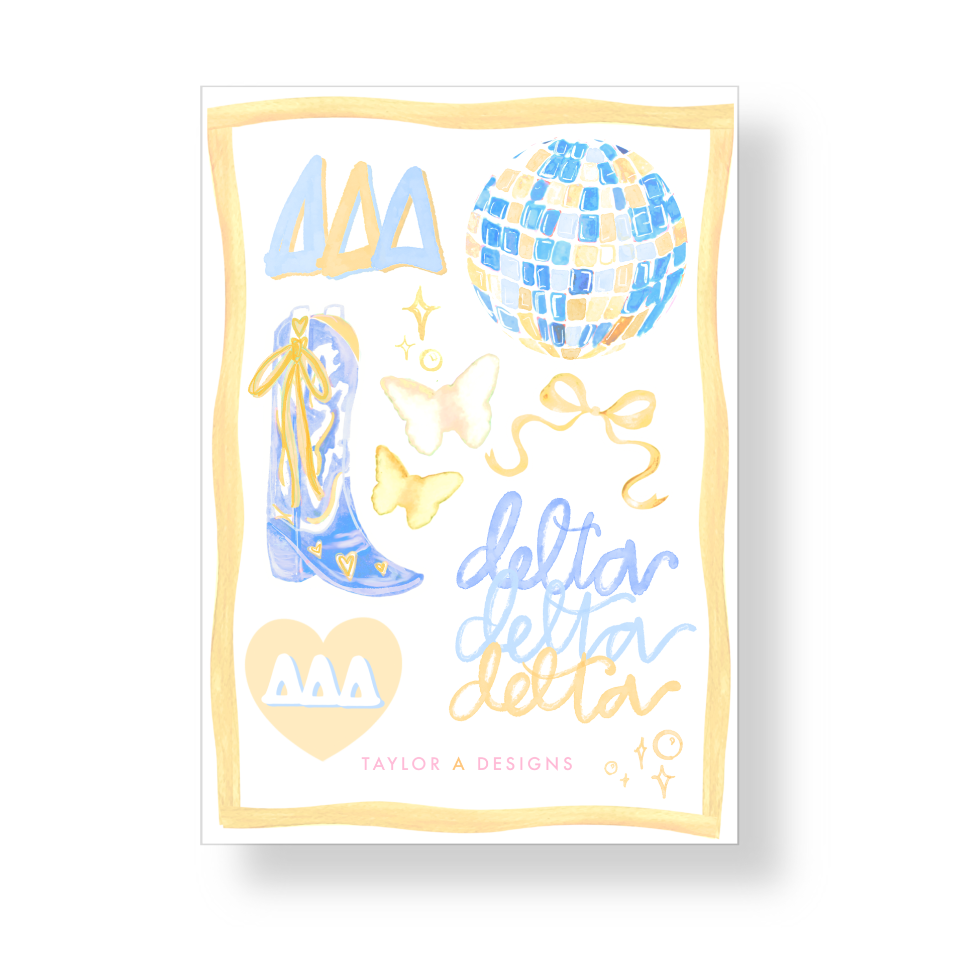 Delta Delta Delta Sticker Sheet