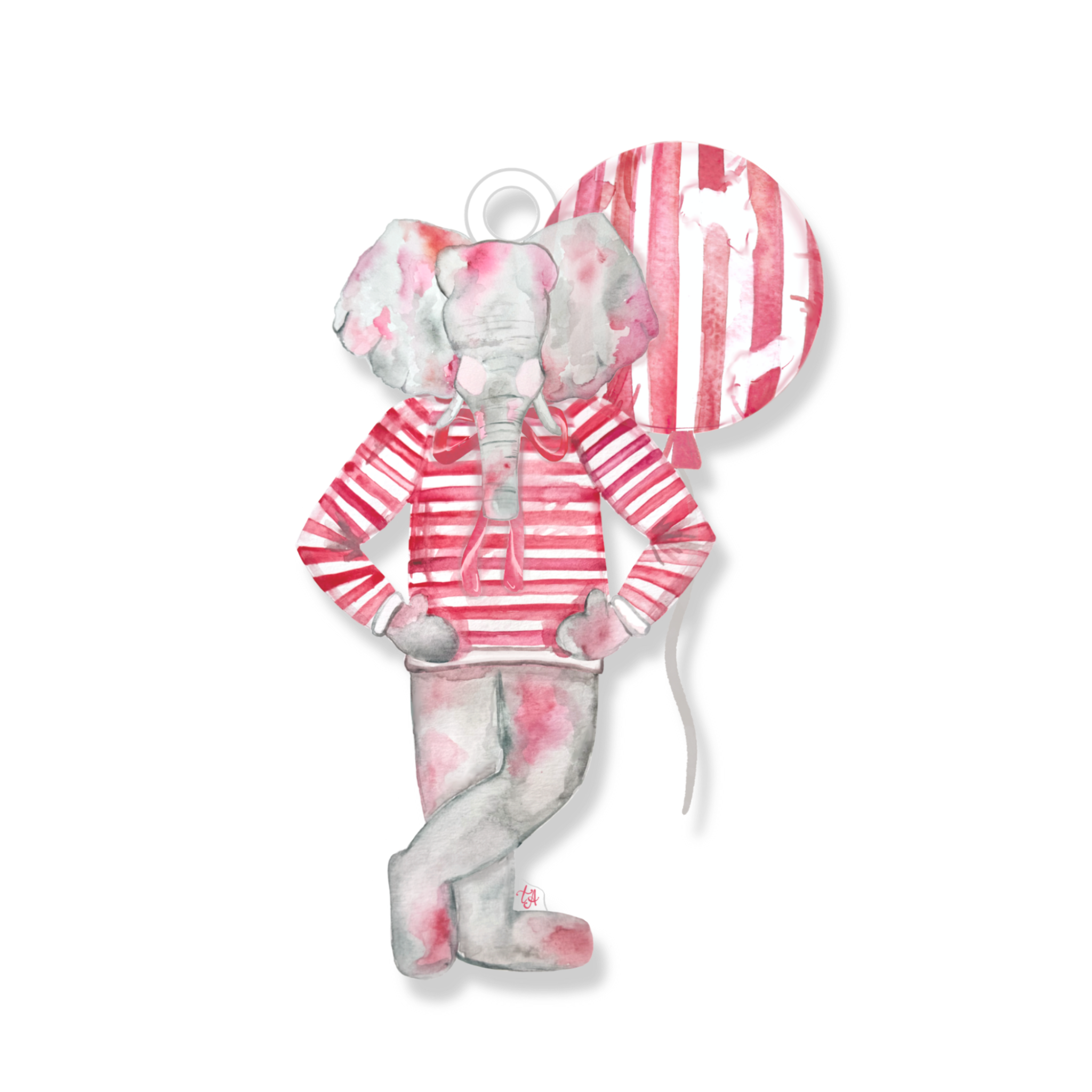 Red Elephant Ornament